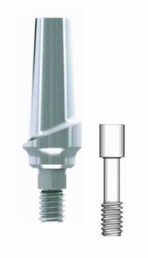 Abutment (künstlicher Zahnstumpf/Implantataufbau), sog. Contour-Abutment, gerade, für Plattform 3,5 mm (TRI-Vent-Implantate), mit TRI-Friction, Art.-Nr. TV10-41-F, in Form einer Warenzusammenstellung in Aufmachung für den Einzelverkauf, bestehend aus einem zylindrischen, konischen, abgestuften, geraden Abutment aus einer Titanlegierung mit internem Sechskant und einem Durchmesser (Austrittsprofil) von 4,5 mm (charakterbestimmender Bestandteil im Hinblick auf die Verwendung) für eine zementierte Restauration sowie einer Halteschraube aus Titan Grad 5 (Art.-Nr. RS-TV10).
Äußere Form: siehe Abbildung in der Anlage.
Das Abutment wird mit Hilfe der Schraube auf ein künstliches Zahnwurzelimplantat (nicht Gegenstand dieser Auskunft) geschraubt und dient so der Befestigung im Kiefer des Menschen. Anschließend wird der Aufbau mit der endgültigen Versorgung (ebenfalls nicht Gegenstand dieser Auskunft) versehen.
Die Bestandteile der Warenzusammenstellung sind gemeinsam in einer Blisterverpackung untergebracht.

Die Ware wird als "Teil, erkennbar hauptsächlich für eine Ware der Zahnprothetik der Position 9021 2900 bestimmt" eingereiht.