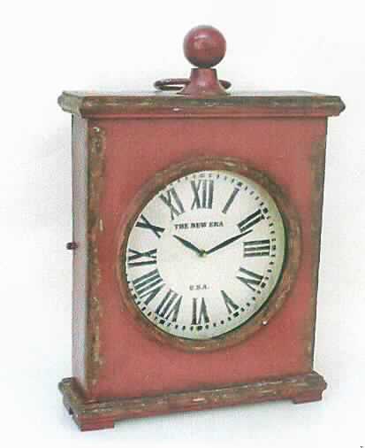 Es handelt sich um eine Tischuhr (Artikel 35129), die ca. 54 cm hoch und ca. 35 cm breit ist. Die Uhr hat ein Quarz-Uhrwerk (kein Kleinuhr-Werk) und eine analoge Anzeige mit Stunden- und Minutenzeiger auf einem runden Zifferblatt mit römischen Ziffern und der Aufschrift "The New Era". 
Das Gehäuse der Uhr besteht aus Metall und ist rot lackiert. 

Die Ware ist als "andere Uhr als in den Positionen 9101 bis 9104 und in den Unterpositionen 9105 11 bis 9105 21 genannt, elektrisch betrieben" einzureihen. 

Anlage: 1 Abbildung