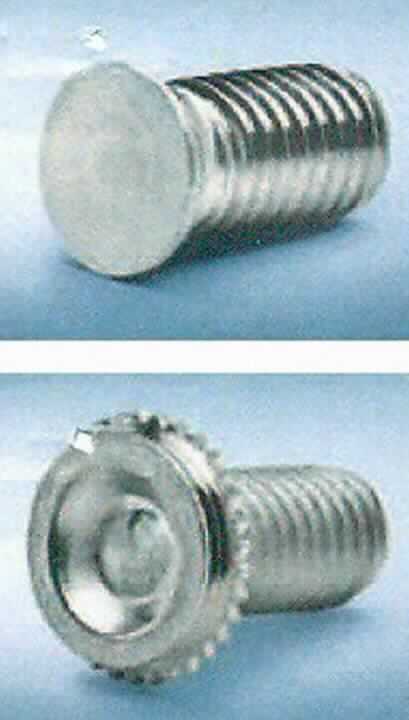 Es handelt sich um aus Aluminium gefertigte Schrauben mit kreisrundem Flachkopf und mit einem nahezu bis zum Kopf reichenden, metrischen Gewinde mit stumpfem Gewindeende. Der Kopf der Erzeugnisse ist an der Unterseite mit einer Zahnung versehen. 
Die Waren werden eingepresst und weisen verschiedene Gewindegrößen (M 2,5 bis M 8) auf. 
- Antragstellerangaben - 

Abbildung siehe Anlage.

Derartige Erzeugnisse gehören als "andere Waren (Schrauben) aus Aluminium" zur Codenummer 7616 1000 99 0 des Zolltarifs.