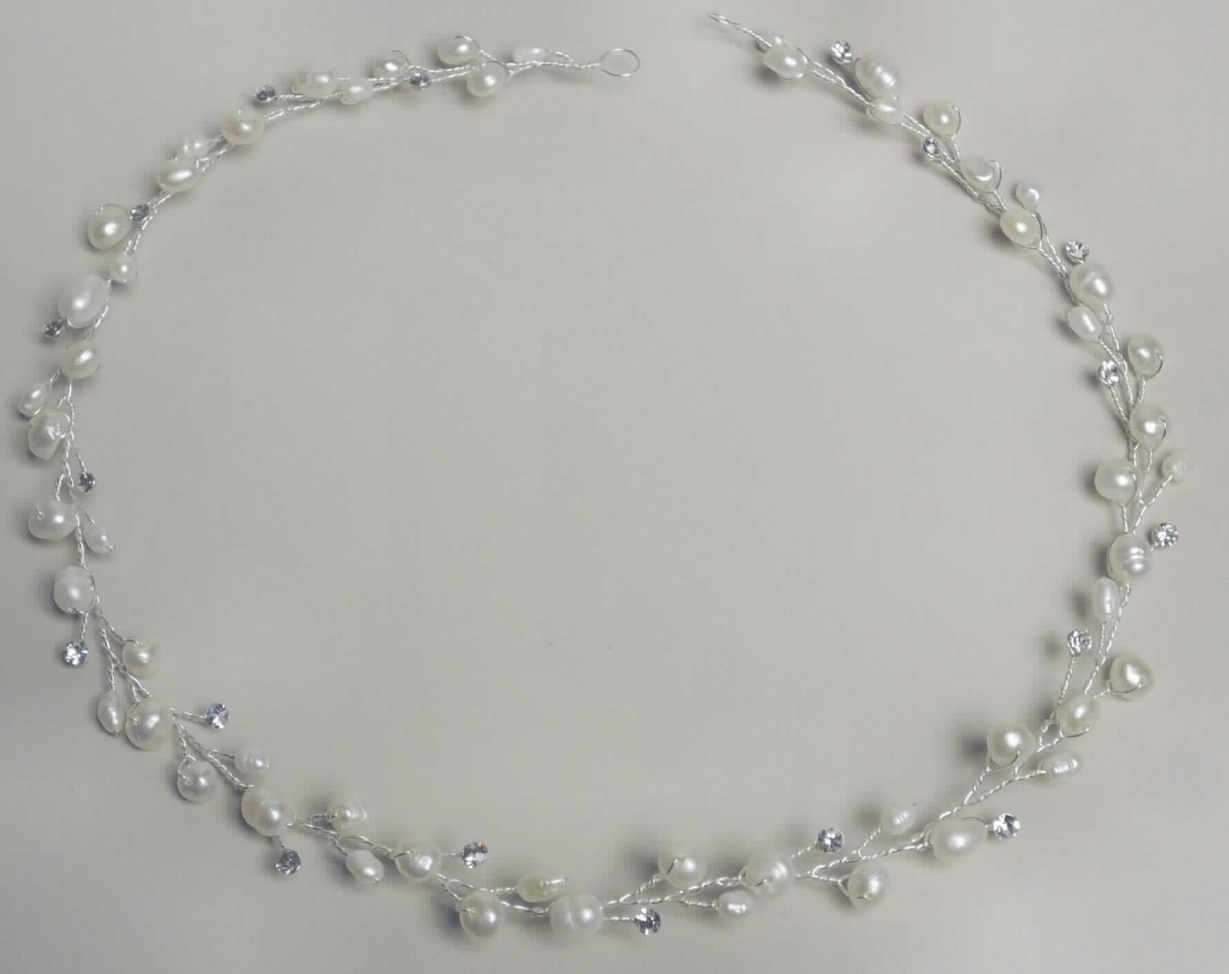 Es handelt sich um um etwa 40 cm lange Erzeugnisse, bestehend aus Drähten aus unedlem Metall, deren Enden jeweils zu einer Öse ausgearbeitet sind und die durch Verdrehen eine rankenähnliche Form erhalten haben. Die einzelnen "Draht-Zweige" sind jeweils mit einer unregelmäßig geformten (barockförmigen) Süßwasser-Zuchtperle oder einem facettenhaft geschliffenem Glasstein verziert. Die Erzeugnisse werden im Haar befestigt und sind jeweils in einem Kunststoffbeutel verpackt.
Eine Einrehung in die Postion 9615 kommt u. a. deshalb nicht In Betracht, da die dort genannten Waren nur Verzierungen aus echten Pelen oder Zuchtperlen enthalten dürfen, wenn diese sich als geringfügig oder unwesentliche Zutat darstellen.

Abbildung siehe Anlage.

Derartige Erzeugnisse gehören als "Waren aus Zuchtperlen" zur Codenummer 7116 1000 00  des Integrierten Zolltarifs der EG (TARIC).