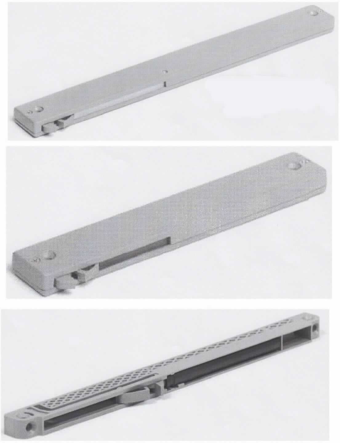 Bei dem durch ein Warenmuster veranschaulichten Artikel handelt es sich um ein sogenanntes Dämpfungssystem aus Kunststoffen im Sinne der Anmerkung 1 zu Kapitel 39. Das ca. 23,7 x 2,3 x 1,1 cm bzw. 22,2/ 35 x 4,4 x 1,5 cm große Erzeugnis besteht aus einem annähernd rechteckigen Gehäuse mit zwei eingearbeiteten Spiralfedern aus unedlem Metall sowie einem daran befestigten Kolben mit Kolbenstange. An dem Kolben ist ein federbelasteter Auslöse- bzw. Arretierungshaken angebracht. Des Weiteren ist die Ware an beiden Enden mit Montagebohrungen versehen und wird als Verschlusselement dauerhaft sowohl an Schiebetüren als auch an Schubladen befestigt.

Im Hinblick auf den Umfang und die Bedeutung für die Verwendung ist der Kunststoff als charakterverleihend anzusehen. Derartige Erzeugnisse werden zolltariflich als "andere Ware aus Kunststoffen, Beschläge für Möbel" eingereiht.