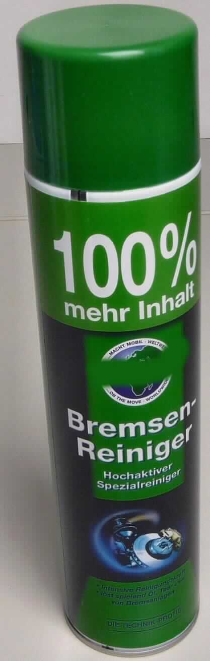 Angaben:
Brems- und Kupplungsreiniger, entfernt Öl, Fett und andere Verschmutzungen, zur Reinigung von Bremstrommel, Bremsscheiben, Bremsklötzen etc., Inhaltsstoffe: Heptan > 30 % (w/w), Ethanol 5-15 % (w/w), Treibgas Propan/Butan.

Feststellungen:
Grüne Sprühflasche mit 600 ml Nenninhalt und u.a. mit der Aufschrift: "Bremsenreiniger" und "Hochaktiver Spezialtreiniger", "Inhaltsstoffe: Heptan, > 30 % aliphatische Kohlenwasserstoffe".

Befund:
Zusammengesetzte organische Löse- und Verdünnungsmittel, andere.