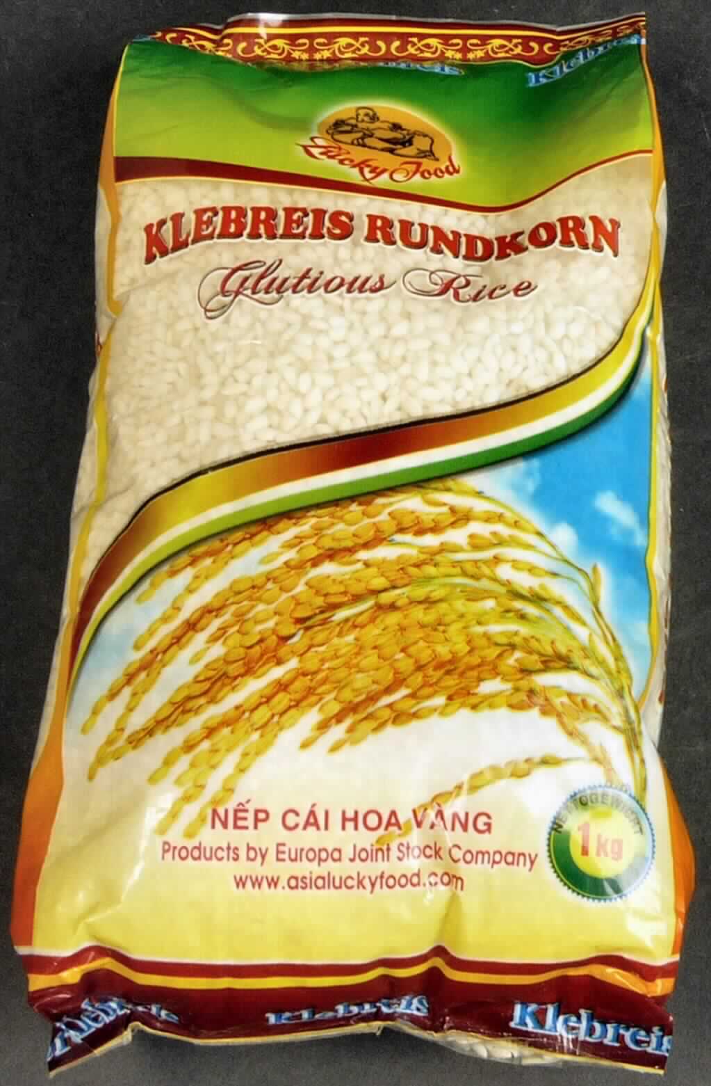 Klebreis

Antragsangaben (als zutreffend unterstellt): Rundkörniger, vollständig geschliffener Klebreis, im 1 kg - Originalkunststoffbeutel.

Beschaffenheit des vorgelegten Warenmusters: Rundkörniger, vollständig geschliffener Klebreis, mit einem sichtbaren Anteil an Bruchreis, abgepackt in einem 1 kg - Originalkunststoffbeutel, Beschriftung (Auszug):"Klebreis Rundkorn; Glutious Rice; Nep Cai Hoa Vang." 
Augenscheinlich ist der Reis weder vorgekocht noch gegart, besitzen die Körner eine Länge von 5,2 mm oder weniger und ein Verhältnis der Länge zur Breite von weniger als 2 und beträgt der Anteil an ganzen, vollständig geschliffenen Reiskörnern mindestens 90 GHT. 

Vollständig geschliffener Reis, auch poliert oder glasiert, anderer als parboiled, rundkörnig, in unmittelbaren Umschließungen mit einem Gewicht des Inhalts von 5 kg oder weniger.