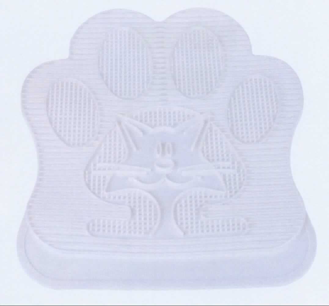 Angaben des Antragstellers:
Vorleger für Katzentoiletten
-Material: Kunststoff; Größe 39 x 33 cm-

Feststellungen an einem Warenmuster:
Es wurde eine weiße Matte in Form einer Katzenpfote vorgelegt. Die Oberfläche ist gerieft und mit einem geprägten Katzenkopf versehen. Anhand der Aufmachung (Werbeaufhänger) ist erkennbar, dass es sich um einem Vorleger für Katzentoiletten handelt.

Befund:
Es liegt ein Bodenbelag aus einem anderen Kunststoff im Sinne der Unterposition (KN) 3918 9000 vor.