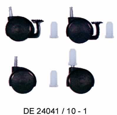 Es handelt sich um vier schwenkbare Erzeugnisse (sog. Schwenkrollen) jeweils bestehend aus einer Felge und einer Doppellaufrolle aus Kunststoff (Durchmesser: etwa 46 mm), die mit einem Stift aus unedlem Metall als Befestigungsvorrichtung ausgestattet sind.
Zwei Schwenkrollen sind mit einer Feststellbremse aus Kunststoff versehen.
Die Erzeugnisse sind überwiegend zur Montage an Kinderbetten oder Wiegen bestimmt und gemeinsam mit vier Hülsen aus nicht metallischen Stoffen in einem Pappkarton für den Einzelverkauf aufgemacht.
-Antragstellerangaben-

Abbildung siehe Anlage.

Derartige Erzeugnisse gehören als "andere Laufrädchen oder -rollen mit Befestigungsvorrichtung aus unedlen Metallen" zur Codenummer 8302 2000 90 des Integrierten Zolltarifs der EG (TARIC).