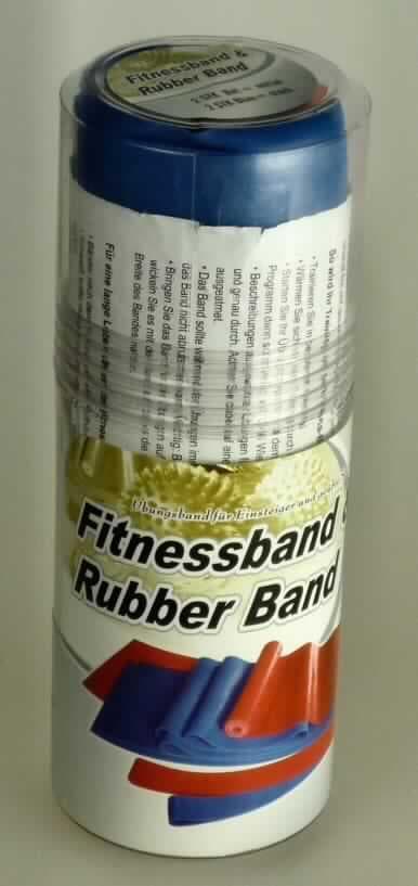 Angaben des Antragstellers: Fitness- und Gummibandset
2 Latexbänder und 2 Gummibänder im Set

Die Untersuchung eines vorgelegten Musters brachte folgende Ergebnisse:
In einer transparenten Kunststoffdose befinden sich 4 Bänder, 2 schmale Bänder (endlos) und 2 große Bänder in Form von Streifen. Alle Bänder bestehen aus Weichkautschuk.

Vom Umfang sind die Streifen charakterverleihend.