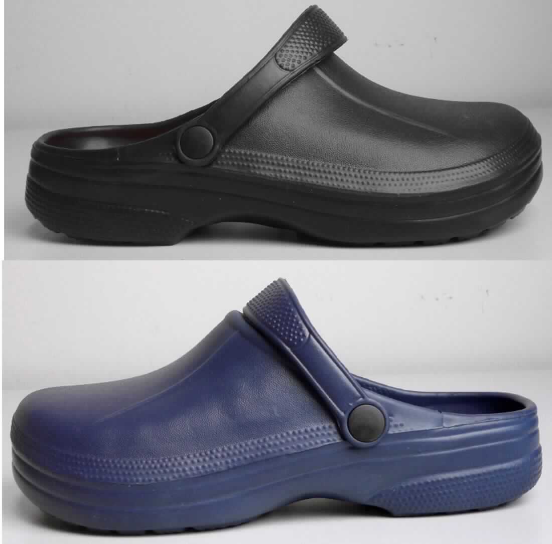 Freizeitschuhe (lt. Antrag: "Damen- und Herren Clogs", Foto siehe Anlage)
- wasserdicht,
- mit Laufsohlen aus Kunststoff,
- mit Oberteil aus Kunststoff; das Oberteil ist weder mit der Laufsohle noch selbst durch Nähen,
  Nieten, Nageln, Schrauben, Stecken oder ähnliche Verfahren zusammengefügt,
- je nach Modell mit und ohne Fersenriemen,
- ohne Metallschutz in der Vorderkappe,
- nicht den Knöchel bedeckend

"Wasserdichte Schuhe mit Laufsohlen und Oberteil aus Kunststoff, bei denen weder das Oberteil mit der 
 Laufsohle noch das Oberteil selbst durch Nähen, Nieten, Nageln, Schrauben, Stecken oder ähnlichen 
 Verfahren zusammengefügt ist, ohne Metallschutz in der Vorderkappe, nicht den Knöchel bedeckend"