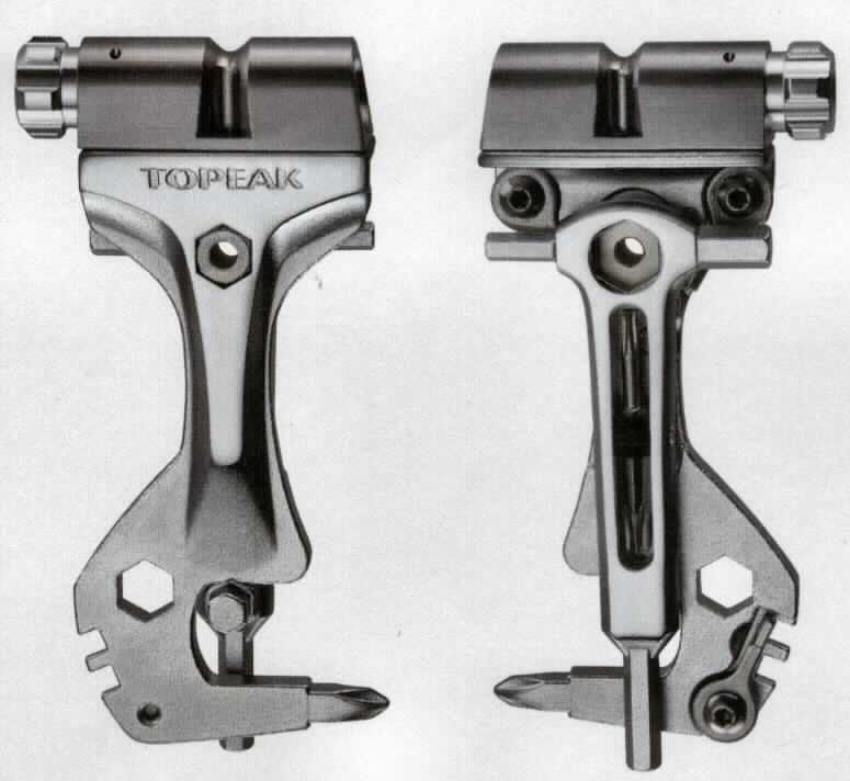Multifunktionswerkzeug, bestehend aus

- zwei miteinander verbundenen, voneinander trennbaren, einzeln zu verwendenden, mit freiem Arm zu 
  handhabenden Werkzeugen, vollständig aus unedlem Metall, wie nachfolgend beschrieben

  a) Werkzeug aus verschiedenen Bestandteilen, wiederum bestehend aus
      - einem Bestandteil mit verschiedenen Funktionen
      - - 2 Schraubenschlüsseln (Pos 8204)
      - - 1 Maulschlüssel (Pos. 8204)
      - - 2 Nippelspannern (Pos. 8204) 
      - - 1 Kreuzschlitz-Schraubendreher (Pos. 8205)
      - - wird in die letztgenannte der in Betracht kommenden Positionen (= Pos 8205) eingereiht

      - 4 ausklappbaren Innensechskant-Schraubendrehern (Pos. 8205)
      - 1 Ventilaufsatz (Pos. 8481) 
      - die Bestandteile der Position 8205 sind insbesondere im Hinblick auf die Menge charakterbestimmend

      damit Werkzeug a) insgesamt in die Position 8205 einzureihen

  b) Werkzeug aus verschiedenen Bestandteilen, wiederum bestehend aus
      - einem Bestandteil mit verschiedenen Funktionen
      - - 1 Schraubendreher (Pos 8205)
      - - 3 Winkelschraubendreher (Pos. 8204)
      - - 1 Schraubenschlüssel für Außensechskantschrauben (Pos. 8204)
      - - wird in die letztgenannte der in Betracht kommenden Positionen (= Pos 8205) eingereiht

      - zwei ausklappbaren/drehbaren Schraubendrehern (Pos 8205)

      damit Werkzeug b) insgesamt in die Position 8205 einzureihen

Abbildung siehe Anlage.

Derartige Erzeugnisse gehören als "Handwerkzeuge (Schraubenzieher), anderweit weder genannt noch inbegriffen, mit arbeitendem Teil aus unedlem Metall" zum TARIC-Code 8205 4000 00.