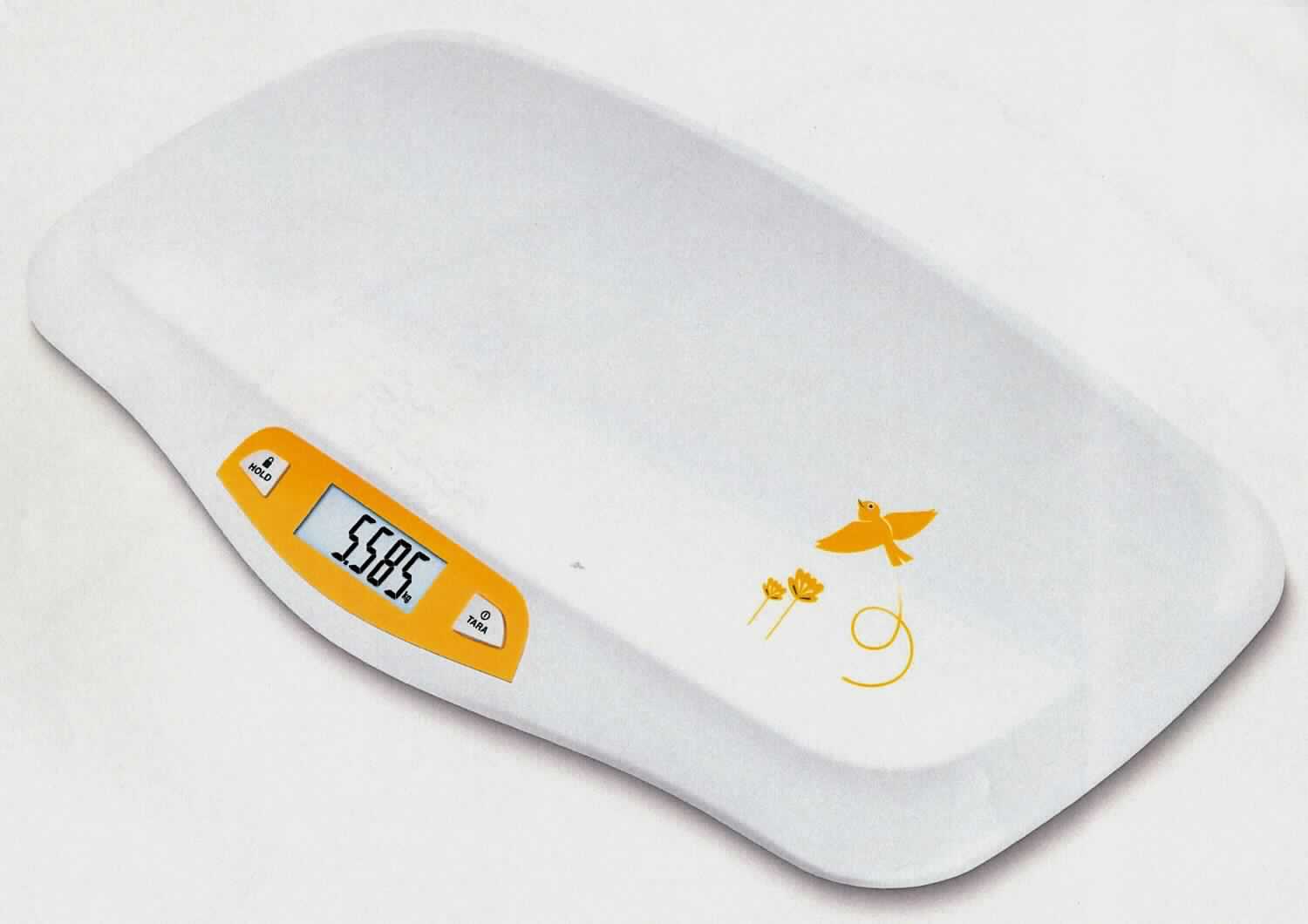 Säuglingswaage,
- aus einem rechteckigen, gewölbten Wiegeteller, Wägemodul LCD-Display, Batteriefach und Bedienelementen 
  mit Abschaltautomatik, Überlastungsanzeige, Zuwiegefunktion und Hold-Funktion 
  (Abbildung siehe Anlage),
- zum Wiegen von Säuglingen bis zu einem Gewicht von 20 kg, mit einer Empfindlichkeit von 5 g.

"Waage mit einer Empfindlichkeit von mehr als 50 mg, Säuglingswaage, keine Haushaltswaage - Säuglingswaage"