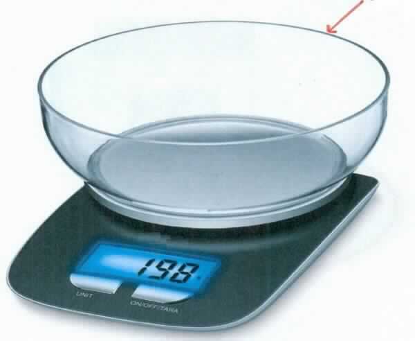Wiegeschüssel,
- in Form einer runden Schüssel (Durchmesser: 183 mm, Standfläche 133 mm) aus durch-
  sichtigem Kunststoff mit einem spezifischen Standrand (Abbildung siehe Anlage),
- zur Verwendung als Wiegeschüssel für Küchenwaagen mit elektronischer Wägevorrichtung.

"Teil, erkennbar ausschließlich für Waagen mit einer Empfindlichkeit von mehr als 50 mg bestimmt, Teil für Waagen zum Wägen mittels elektronischer Wägevorrichtungen, keine Ware des TARIC-Codes 8423 9010 00 - Wiegeschüssel"