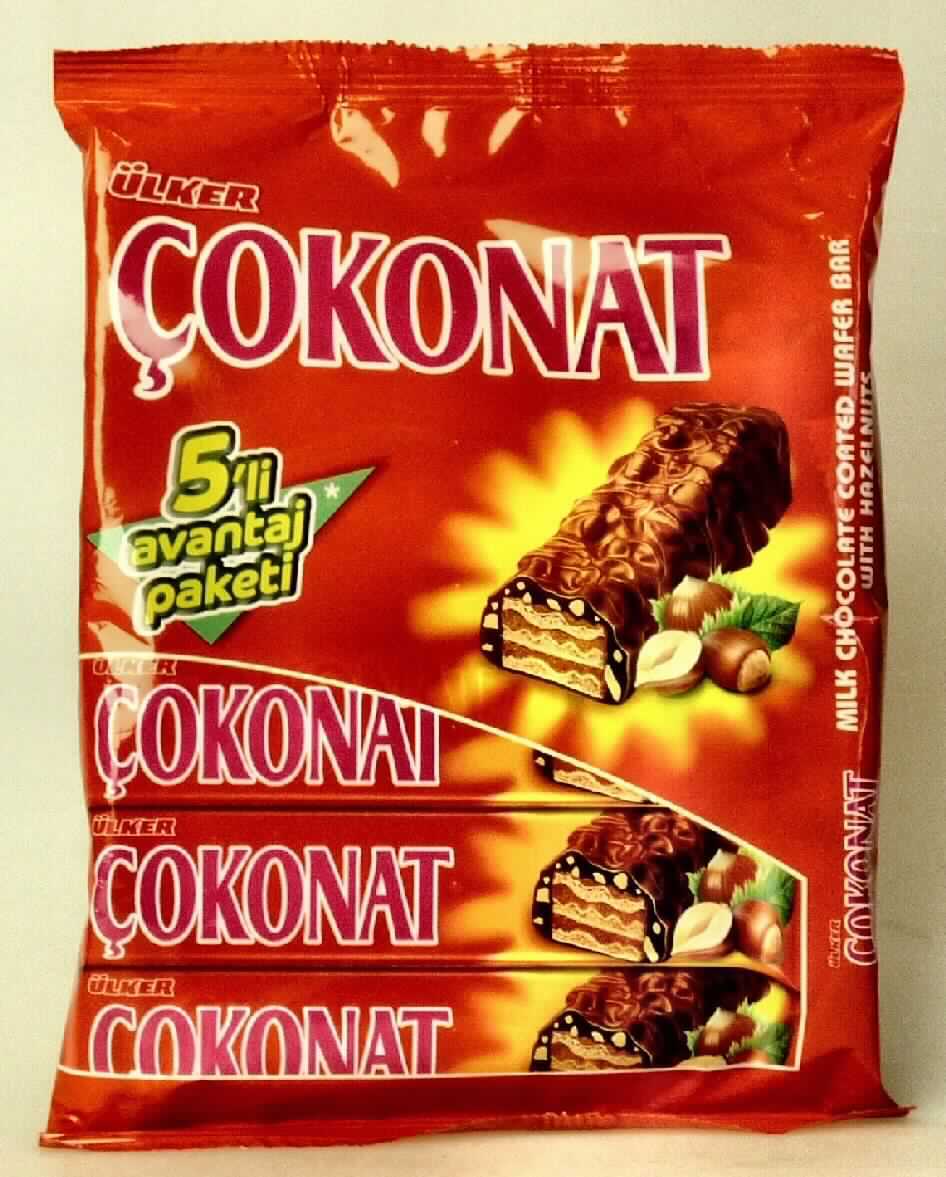 Waffelriegel mit Schokoladenüberzug und Haselnüssen

Antragsangaben: 
315-2 ÜLKER Coconat Waffeln mit Schokolade und Haselnüssen
(5er Pack) 185 g,

- Milchfett: 2,11 %
- Milchprotein: 2,19 %
- Stärke/Glucose: 6,29 %
- Zucker: 39,01 %

Beschaffenheit des vorgelegten Warenmusters:

Buntbedruckter Original-Schlauchfolienbeutel; der Aufdruck enthält Angaben zum Erzeugnis (Knusperwaffel mit 
Haselnuss und Milchschokolade umhüllt; 5 x 37 g) und zu den Zutaten (siehe Feld 8);
darin 5 einzeln in Schlauchfolie verpackte hellbeigefarbene vollständig mit Haselnussstücke enthaltender 
Milchschokolade überzogene Waffelriegel (ca. 13 cm x 2,5 cm x 1,5 cm) aus 3 mit Cremeschichten gefüllten 
Waffelblättern; Geschmack nach Waffelgebäck mit Haselnüssen und Milchschokolade, süß.

Wassergehalt (nach der Warenbeschaffenheit): 10 GHT oder weniger 
Milchfett (Antragsangaben): 1,5 bis weniger als 3 GHT 
Milchprotein (Antragsangaben): weniger als 2,5 GHT 
Stärke/Glucose*: 5 bis weniger als 25 GHT
Saccharose/Invertzucker/Isoglucose**: 30 bis weniger als 50 GHT

*: festgestellt gemäß VO (EG) 900/2008, VO (EU) 118/2010
**: festgestellt gemäß VO (EG) 900/2008

Backware, Waffel mit einem Wassergehalt von 10 GHT oder weniger, vollständig mit Schokolade umhüllt, in 
unmittelbaren Umschließungen mit einem Gewicht des Inhalts von 85 g oder weniger