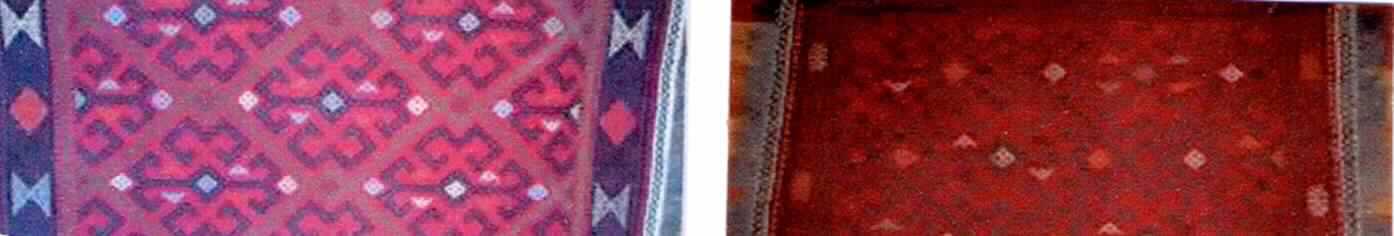 Teppich, sog. Olami-Susani-Teppich, Foto siehe Anlage,
- laut Antrag:
-- wird in unterschiedlichen Abmessungen eingeführt (z.B. 62 cm x 108 cm),
-- aus einer Stickerei mit einem Stickgrund aus einem Gewebe aus Wolle (Schuss; 
   charakterbestimmend) und Baumwolle (Kette), das musterbildend mit Stickfäden
   aus lt. Antrag Wolle bestickt ist; somit kein gewebter Teppich der Position 5702,
- keine Tapisserie der Position 5805, da keine vollständigen, gemäldeähnlichen Muster 
  abbildend,
- ohne Flor; weder getuftet noch beflockt,
- an den Längsseiten mit Fransen ausgestattet (konfektioniert),
- hangearbeitet.

"Teppich, anderer als in den Positionen 5701 bis 5704 genannte, aus Spinnstoffen, konfektioniert, aus Wolle, handgearbeitet"