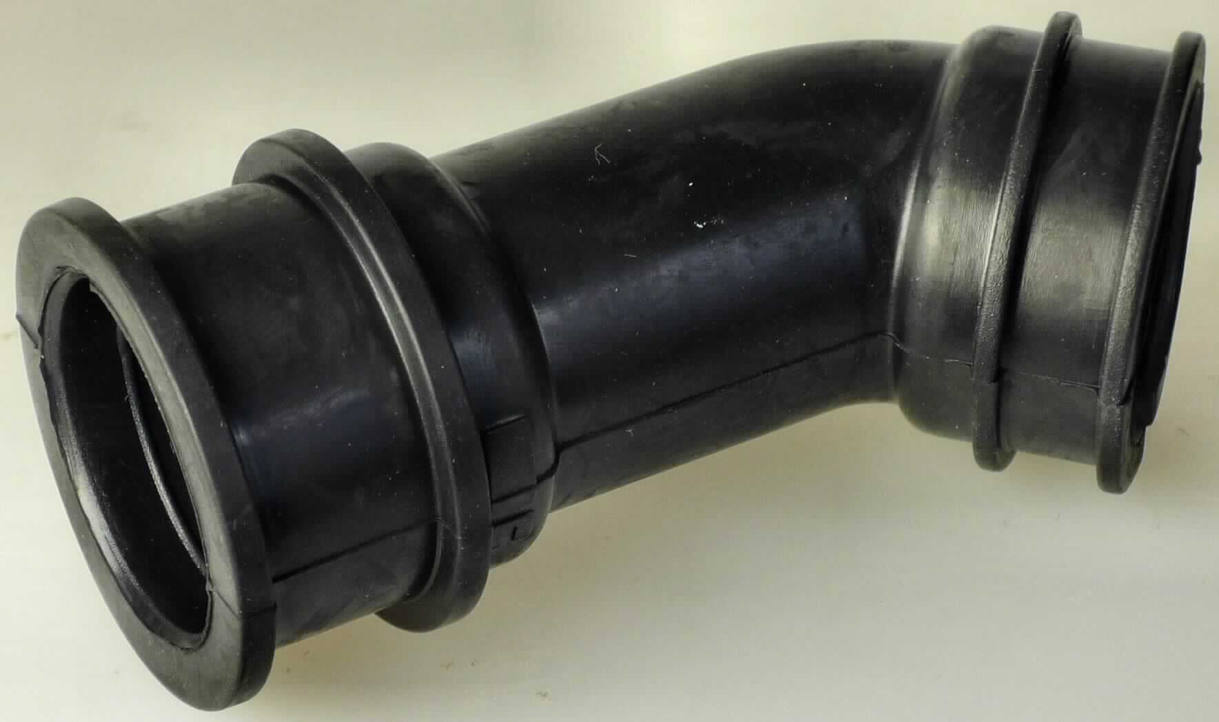 Angabe des Antragstellers: 
Verbindungsrohr
Verwendungszweck: Verbindung zwischen einem Resonator und dem Luftansaugersystem im Auto
Material: EPDM-Kautschuk

Untersuchungsergebnisse an Warenmustern:
Speziell gekrümmte Schläuche aus einem schwarzen, elastischen Material (Länge: ca. 9,5 cm; Außendurchmesser: ca. 2,8 cm). Die Schläuche sind an beiden Enden mit runden Verbindungsstücken aus einem schwarzen, elastischen Material versehen (Außendurchmesser: ca. 3,4 cm; Innendurchmesser: ca. 2,8 cm).

Befund:
Es liegt ein Rohr aus Weichkautschuk mit Verbindungsstücken im Sinne der Unterposition 4009 1200 vor.