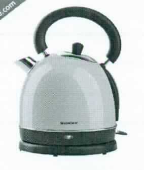 Wasserkocher, Art. SWKC 2400 A1,
- elektrischer Warmwasserbereiter aus einer Basisstation mit Kabelfach und Netzanschlusskabel, 
  mit aufgesetzter kabelloser, bauchiger Kanne mit Handgriff oben (1,8 l Fassungsvermögen), 
  mit Kalkfilter und Wasserstandsanzeige, Ein-/Ausschalter, Heizelement und Abschaltautomatik, 
  Abmessungen ca. 22,4 x 19,3 x 28,5 cm,
- für eine Spannung von 220 bis 240 Volt bei einer Leistungsaufnahme von 2000 bis 2400 Watt,
- zum Erhitzen von Wasser im Haushalt.
(Abbildung siehe Anlage)

"Elektrischer Warmwasserbereiter, kein Durchlauferhitzer"
