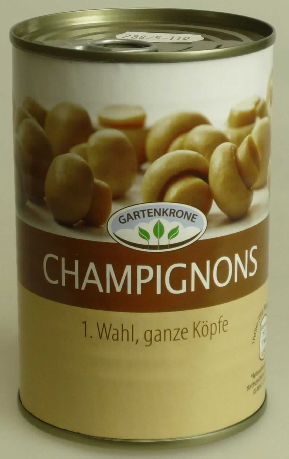 Champignons, zubereitet.

Antragsangaben (als zutreffend unterstellt): Champignons in Wasser, ohne Essig zubereitet oder haltbar gemacht.

Beschaffenheit des vorgelegten Warenmusters: beigefarbene, ganze Champignonköpfe in einer klaren, schwach gelben Aufgussflüssigkeit. Aufmachung: in einer etikettierten Konservendose. Warenaufschrift (auszugsweise): "Champignons; 1. Wahl ganze Köpfe; Füllmenge: 400 g, Abtropfgewicht 230 g", Essigsäure (gemäß Angabe): nicht enthalten.

Pilze und Trüffeln, anders als mit Essig oder Essigsäure zubereitet oder haltbar gemacht, Pilze der Gattung Agaricus, andere.