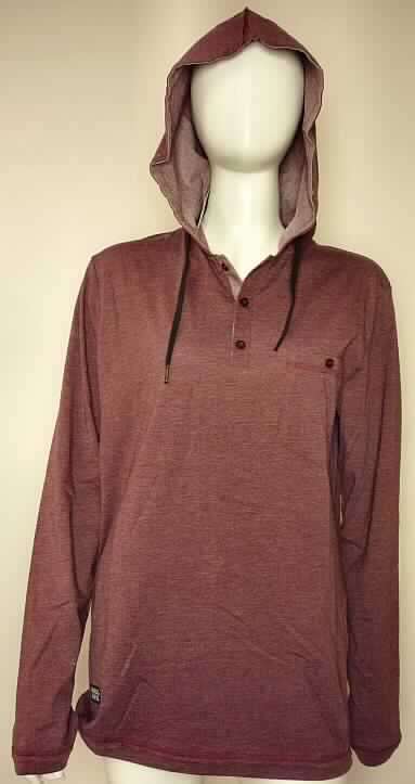 Hemd, sog. Longsleeve Fall, RW10520202, Größe M, Foto siehe Anlage,
- aus ca. 0,5 mm dicken, melierten Gewirken aus lt. Antrag 50 % Baumwolle und 50 % Polyester
  (synthetische Chemiefasern); mit durchschnittlich mehr als 10 Maschen je linearen Zentimeter in
  jeder Richtung, 
- über die Taille reichend (Rückenlänge: ca. 71 cm),
- mit einer angesetzten, gefütterten Kapuze mit Tunnelzug,
- vorn mit einer nicht durchgehenden Öffnung mit Knopfverschluss von links über rechts (Männerkleidung),
- mit langen Ärmeln,
- mit einer aufgesetzten Brusttasche,
- um unteren Rand gesäumt.

"Hemd aus Gewirken, für Männer, aus synthetischen Chemiefasern"