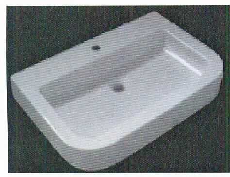 Keramisches Waschbecken zu sanitären Zwecken, sog. Waschtisch aus Keramik mit Nanoglasur (ein Warenmuster wurde nicht vorgelegt, die Einreihung erfolgt anhand der Antragsangaben), Foto siehe Anlage,
- keramisches Erzeugnis, nach vorheriger Formgebung gebrannt, tonmineralhaltiges Material enthaltend,
- aus Porzellan,
- in den Abmessungen: ca. 65 cm (Breite) x 50 cm (Tiefe), 
- ohne Anbauteile.

"Waschbecken zu sanitären Zwecken, aus Porzellan"
