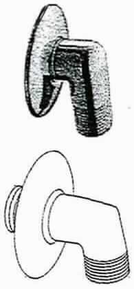 Warenzusammenstellung, sog. Schlauch-Anschlussbogen, aus
- einem Rückschlagventil, eingebaut in einen Rohrbogen aus Messing mit verchromter Oberfläche und beidseitigem 1/2"-Außengewindeanschluss, und
- einer kreisrunden Rosette (Außendurchmesser: ca. 55 mm, Höhe: 6,5 mm), aus Messingblech mit verchromter Oberfläche, mit mittigem Loch (Durchmesser: ca. 20 mm).
Die Ware dient dem Herstellen eines rücklaufsicheren Brauseschlauch-Anschlusses an eine Unterputz-Wasserleitung und dem Abdecken der Unterputz-Rohrverbindung. Sie ist gemeinsam in einem Beutel aus Kunststofffolie verpackt. Der Charakter der Warenzusammenstellung wird im Hinblick auf die Bedeutung für die Verwendung vom Rückschlagventil bestimmt.

Die Warenzusammenstellung ist als "Rückschlagventil, nicht aus Gusseisen oder Stahl, nicht für bestimmte Luftfahrzeuge" einzureihen.