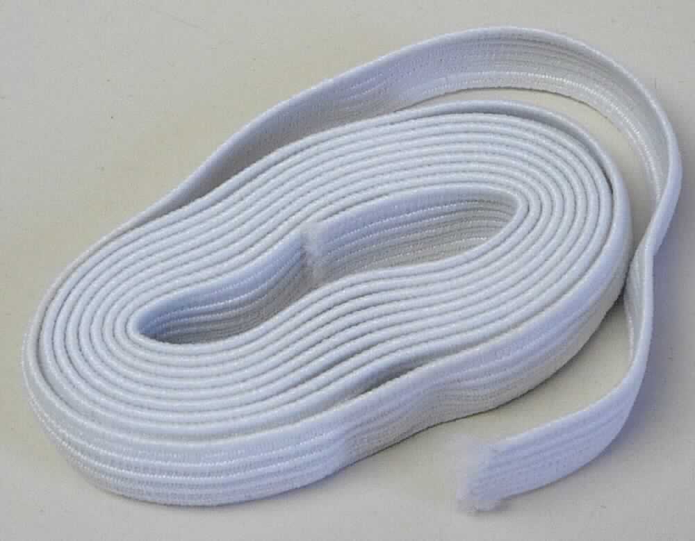 Band, sog. Breit-Elastik, Art. 35224, Foto siehe Anlage,
- lt. Antrag auf einer bedruckten Pappkarte aufgewickelt,
- in den Abmessungen von lt. Antrag: 1,2 cm x 10 m,
- aus einem einfarbigen Gewebe aus laut Antrag 70 % Polyester (synthetische Chemiefasern) und 30 % Elastodien 
  (Kautschukfäden),
- mit echten Webkanten,
- kein Samt, Plüsch, Chenille- oder Schlingengewebe.

"Band, keine Ware der Position 5807, anderes als in der Unterposition 5806 10 genannte, mit einem Anteil an 
 Kautschukfäden von mehr als 5 GHT"