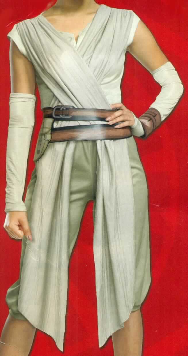 Karnevalskostüm, sog. Star Wars Kostüm, Art. 810668, Größe M, Foto siehe Anlage,
- Zusammenstellung, bestehend aus einer Bluse, einer langen Hose, einem Gürtel und zwei Armstulpen (beides 
  Bekleidungszubehör) sowie einem Armband (andere konfektionierte Ware),
- gemeinsam in einem Polybeutel mit bedrucktem Pappeinleger verpackt,
- gehört als Maskenkostüm aus Spinnstoffen nicht zum Warenkreis der Position 9505,
- keine Kombination, da die Kleidungsstücke nicht aus ein und demselben Flächenerzeugnis hergestellt wurden,
- getrennte Einreihung aller Bestandteile, weil die Kleidungsstücke nicht zusammen in eine Position eingereiht
  werden können,
- lange Hose:
-- aus ca. 0,8 mm dicken, einfarbigen Gewirken aus laut Antrag 97 % Polyester und 3 % Spandex (beides 
   synthetische Chemiefasern),
-- in der Taille abschließend, mit einem elastischen Taillenbund,
-- ohne Öffnung und ohne Verschluss,
-- ohne Hinweise auf den Trägerkreis (unisex),
-- mit 3/4-langen Hosenbeinen, die die Knie vollständig bedecken (Seitenlänge: ca. 66 cm),
-- an den Beinabschlüssen mit einem angesetzten, verengenden Bund.

"Lange Hose, aus Gewirken, für Frauen, aus synthetischen Chemiefasern"