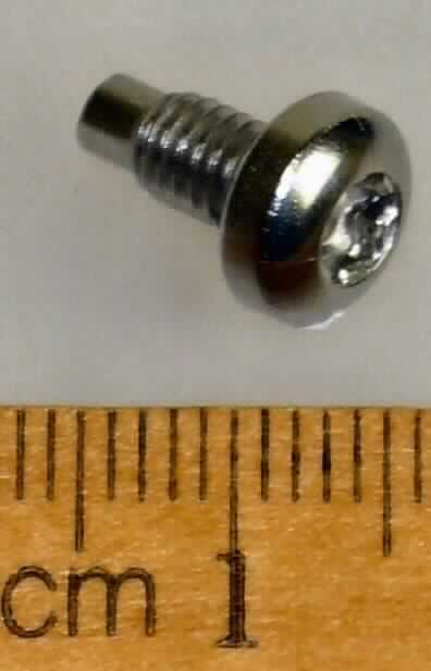 Es handelt sich um gepresste Schrauben aus nicht rostendem Stahl (Werkstoff: 1.4401), mit Kopf mit innensechsrund ("Torx", geschützte Marke) und mit einem nahezu bis zum Kopf reichenden metrischen Gewinde (M4). Das Gewindeende ist zu einem zylindrischen Zapfen ausgearbeitet.
Gesamtlänge: etwa 11 mm.
- Antragstellerangaben -

Abbildung siehe Anlage.

Derartige Erzeugnisse gehören als "andere Schrauben aus nicht rostendem Stahl, mit Gewinde, mit Kopf" zum TARIC-Code 7318 1590 81.