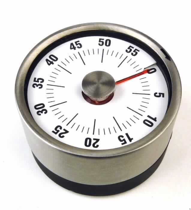 Sog. Analoger Timer, Art. Nr. 12310,  s. Foto.
Es handelt sich um einen runden mechanischen Kurzzeitmesser (Minutenzähler) mit Läutwerk (Durchmesser 61 mm) in einem Kunststoff-/Edelstahlgehäuse mit einer Laufzeit von 0 - 60 Minuten.  
Der Kurzzeitmesser kann mittels Magnet an entsprechenden Oberflächen befestigt werden.
Die beschriebene Ware ist als "Zeitmesser mit Uhrwerk" einzureihen.