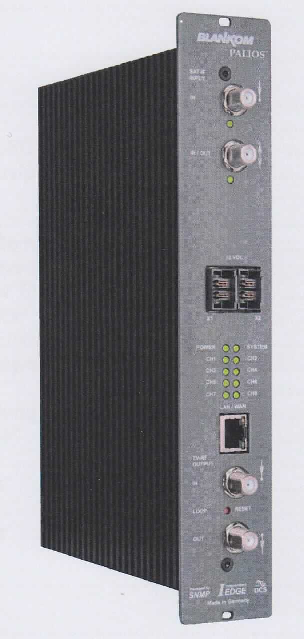Fernsehsender/-empfänger PALIOS SAT-TV Transmodulator
- aus DVB-S/-S2 Tunern mit QPSK/8PSK-Demodulatoren und MPEG2-Decodern
  mit Ausgangsumsetzer in einem Einbaugehäuse (Abmessungen: 262 x 46 x 167 mm) 
  mit  ZF-Eingängen und TV-Ausgängen (Abbildung siehe Anlage),
- zum Empfangen von QPSK/8PSK-modulierten Fernsehsignalen (950 - 2150 MHz), deren 
  Umwandlung in analoge Fernsehsignale zur Übertragung in Kabelnetzen (45 - 862 MHz) nach 
  Einbau in eine Kopfstation,
- zusammen mit Beipack (Kabel, Abschlusswiderstand, Montagematerial) in einer gemeinsamen 
  Verkaufsumschließung.
Der Fernsehsender/-empfänger bestimmt den Charakter des Ganzen.

"Sendegerät für das Fernsehen, mit eingebautem Empfangsgerät (in Warenzusammenstellung mit nicht charakterbestimmendem Beipack)"