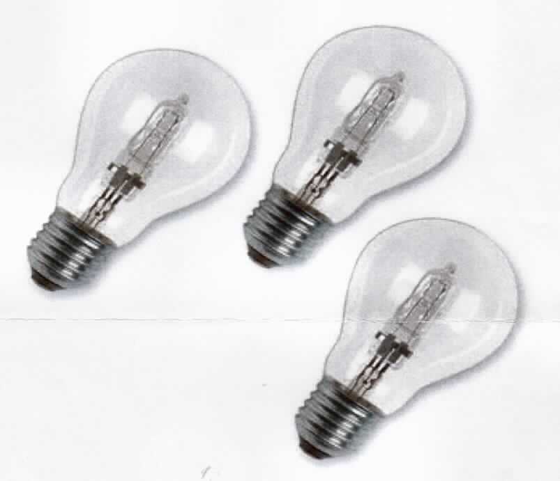 Halogenlampe
- aus einem mit Halogen gefüllten, kolbenförmigen Glaskörper, einem
  G9-Halogenleuchtmittel in einem weiteren Kolben (A55) mit E27 Schraubfassung, mit
  Wolframwendel,
- für eine Spannung von 220-240 V, mit einer Leistung von 42 W,
- zur Verwendung als Leuchtmittel in verschiedenen Beleuchtungskörpern.
(Abbildung siehe Anlage)

"Elektrische Wolfram-Halogen-Glühlampe, keine innenverspiegelte Scheinwerferlampe, nicht 
 von der für Krafträder oder andere Kraftfahrzeuge verwendeten Art, für eine Spannung von 
 mehr als 100 V; sog. ECO-Halogen"