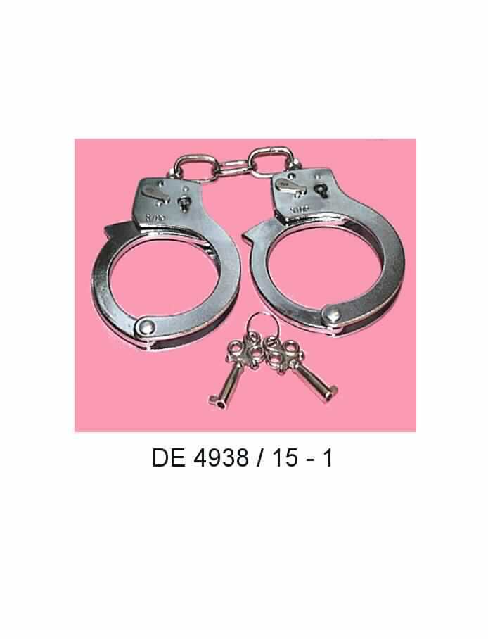 Es handelt sich um aus unedlen Metallen gefertigte Handschellen, bestehend aus zwei ringförmigen Schellen mit beweglichen Verschlussbügeln, die durch eine kurze Gliederkette miteinander verbunden sind. Die Schellen sind mit einem Einrastmechanismus versehen, der mittels eines Schlosses mit Schlüssel geöffnet bzw. verschlossen wird. Handschellen und Schlüssel sind in einem Kunststoffbeutel mit Umkarton verpackt.
- Antragstellerangaben -

Abbildung siehe Anlage.

Derartige Waren gehören als "Verschlussbügel mit Schloss, aus unedlen Metallen" zum TARIC-Code 8301 5000 00.