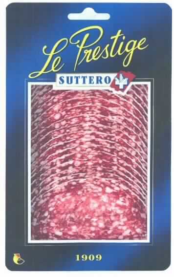 Angaben des Antragstellers (Auszug):
Salami ohne Haut, halbrund mit genießbarem Camembert Schimmel. Geruch/Geschmack: Aromatisch, typisch naturgereifte Rohwurst.

Zutaten (Auszug): Schweinefleisch, Rindfleisch, Speck, Kochsalz ...
In Reiferäumen getrocknet
Verzehrfertig

Ergebnis der Untersuchung einer Warenprobe:
Verpackung: Flache Kunststoffschale mit Foliendeckel. Kennzeichnung (Auszug): "Le Prestige; SUTTERO; Ernst Sutter AG, Salami Camembert, 0,120 kg. Genusstauglichkeits- / Identitätskennzeichen: CH 228".
Rohe getrocknete Mettwurst in dünnen Scheiben, umrandet mit Edelschimmel, mit Senfkörnern. Abmessungen (cm): 4 - 10,5 x 1,5 - 6,5 x 0,1. Packung mit 24 Scheiben, Eigengewicht 118,8 g.

Würste und ähnliche Erzeugnisse aus Fleisch, Schlachtnebenerzeugnissen oder Blut gehören zur Position 1601 (HS). Innerhalb dieser Position werden Rohwürste in die Unterposition 1601 0091 (KN) eingereiht.