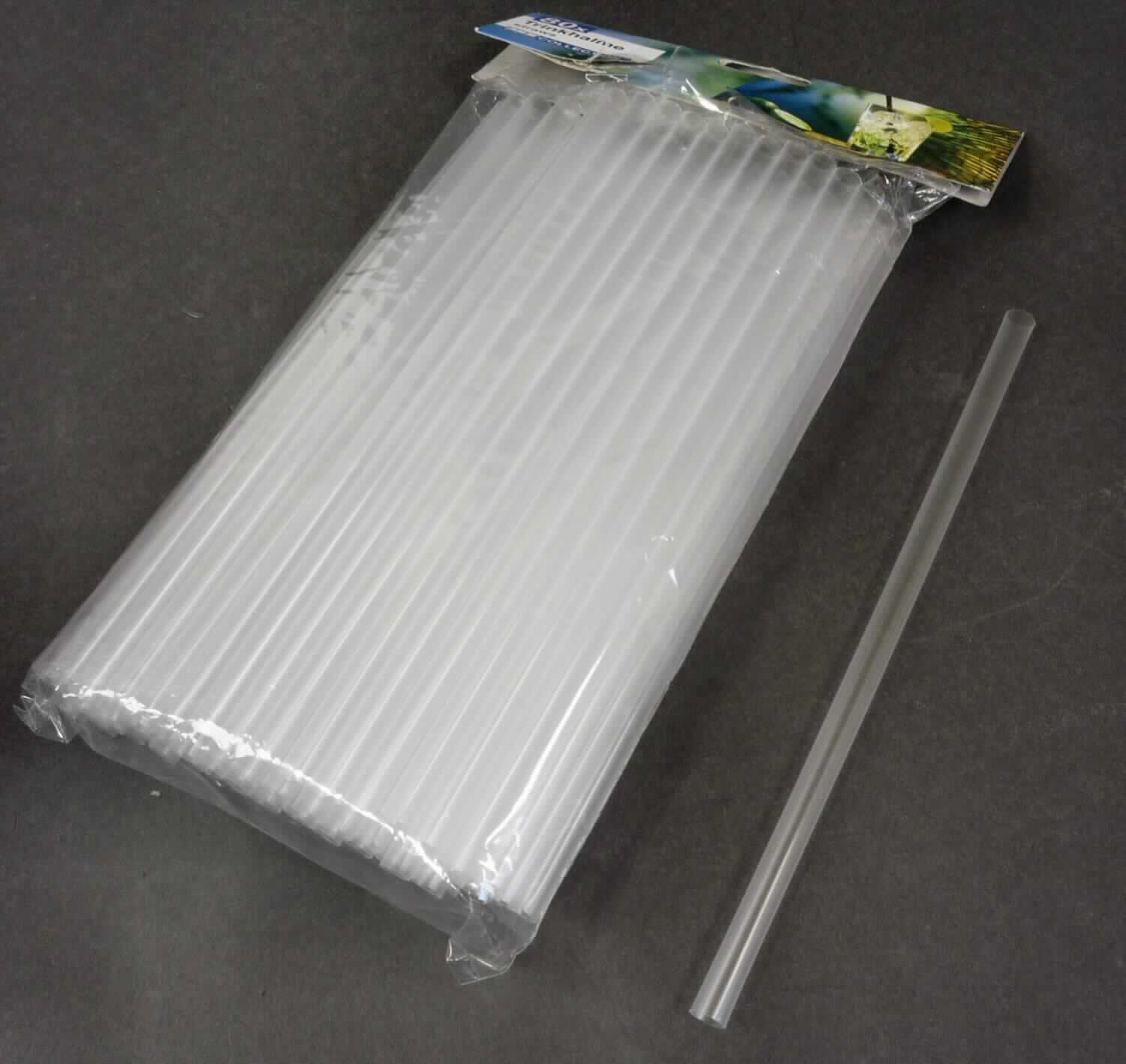 Angaben des Antragstellers:
80er Cocktail Trinkhalme Durchmesser 0,8 cm x Länge 21 cm
Kusto 2-fbg. sort.: 12 x transparent, 12 x schwarz
Material: Polypropylen

Untersuchungsergebnis an einem Warenmuster:
Farblose, transparente, leicht trübe, nahtlose, nicht weiter bearbeitete, nicht biegsame Trinkhalme aus Kunststoff (Länge: ca. 21 cm, Durchmesser: ca. 0,8 cm). Diverse Trinkhalme befinden sich in Aufmachung für den Einzelverkauf in einem farblosen Kunststofffolienbeutel mit Pappanänger (Kennzeichnung (Auszug): "JES COLLECTION 80 X Trinkhalme straws").

Befund:
Es liegen nicht biegsame Rohre aus Polypropylen im Sinne der Position 3917 vor.