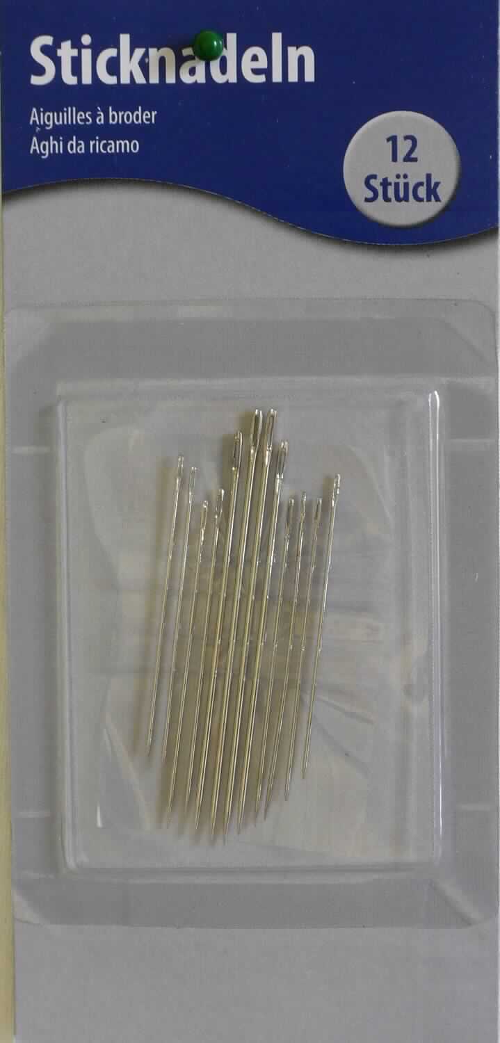 Es handelt sich um unterschiedlich lange und unterschiedlich dicke Nadeln aus Stahl (Antragstellerangaben), jeweils mit zugespitztem Schaft an einem Ende und einem Nadelöhr am anderen Ende. 
Die Nadeln sind für den Handgebrauch bestimmt und dienen zum Besticken von verschiedenen Textilien (z.B. Kleidung, Tischdecken).
Jeweils 12 Nadeln sind in einer Blisterverpackung untergebracht. 

Abbildung siehe Anlage.

Derartige Erzeugnisse gehören als "Sticknadeln zum Handgebrauch, aus Stahl" zur Codenummer 7319 9010 00 0 des Zolltarifs.