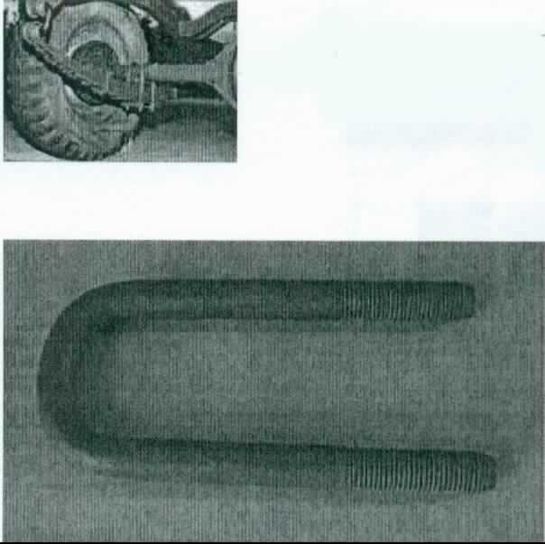 Es handelt sich um U-förmige Bügel ohne Kopf, vollständig aus Stahl (kein nicht rostender Stahl) mit einer Zugfestigkeit von mehr als 800 MPa (Festigkeitsklasse 10.9). Sie sind an beiden Enden mit einem Gewinde (M24) mit stumpfen Gewindeende versehen. Der gebogene Teil weist einen leicht geringeren Durchmesser auf als die beiden Schenkel.
Die Erzeugnisse werden in Lastkraftwagen verbaut.
-Antragstellerangaben-

Abbildung siehe Anlage.

Derartige Erzeugnisse gehören als "andere Bolzen aus Stahl (kein nicht rostender Stahl), mit Gewinde, ohne Kopf, mit einer Zugfestigkeit von mehr als 800 MPa" zur Codenummer 7318 1548 90 0 des Zolltarifs.