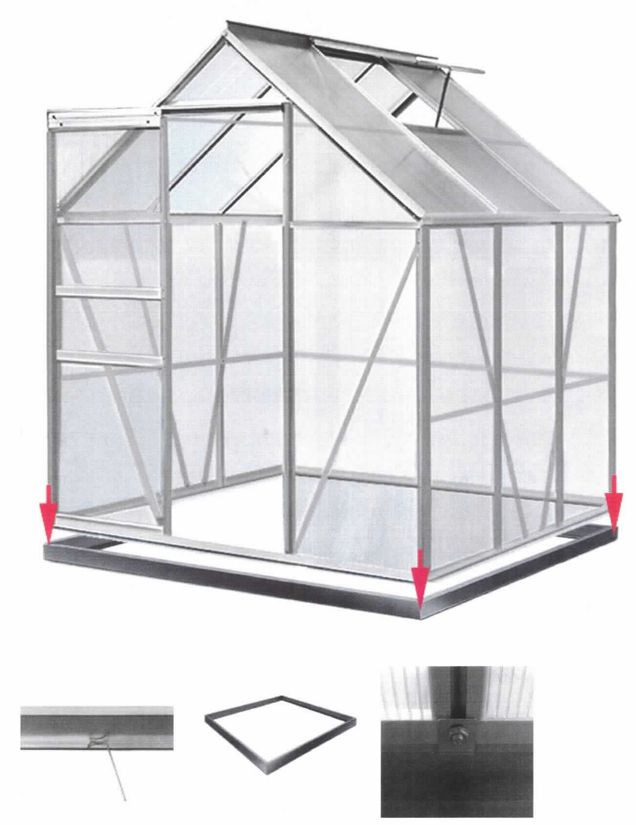 Das Gewächshaus besteht aus eloxierten Aluminiumprofilen und Hohlkammerstegscheiben aus Kunststoff. Es ist von allen Seiten umschlossen und mit einem klappbaren Dachfenster, einer Regenrinne und einer Schiebetür ausgestattet. Die Maße betragen: L 190 x B 195 x H (Giebel) 180 cm, Seitenhöhe: 125 cm. Weiterhin verfügt es über ein Fundament in Form eines Stahlrahmes aus verzinktem Stahl. Das Gewächshaus wird zerlegt mit Fundament, Montagematerial, Montageanleitung und Aufbauanleitung geliefert. Die Aluminiumprofile bestimmen als stabilitätsverleihende Elemente den Charakter der Ware.

Das Erzeugnis ist als "vorgefertigtes Gebäude aus Aluminium, kein Mobilheim" einzureihen.