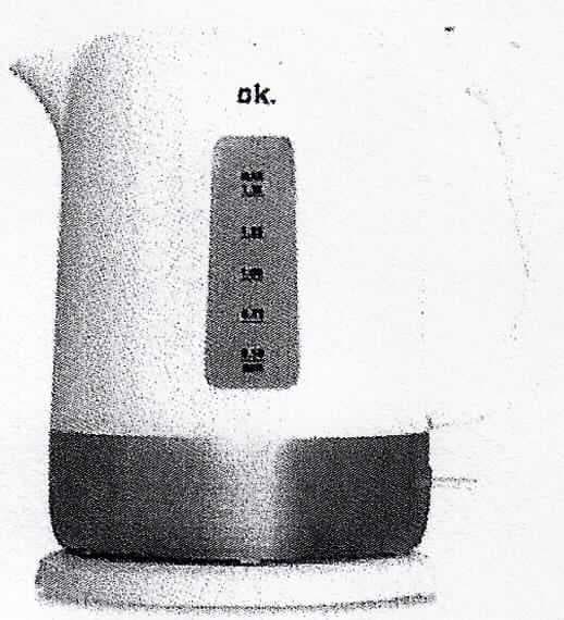 Elektrischer Wasserkocher
- aus einer Basisstation mit Anschlusskabel und aufgesetzter Kanne aus Kunststoff mit 
  Gehäuseapplikationen aus Edelstahl (Fassungsvermögen 1,5 Liter), verdecktem
  Heizelement, herausnehmbarem Filter, Wasserstandsanzeige und Abschaltautomatik,
- mit einer Leistung von 1850 bis max. 2200 Watt bei einer Spannung von 220 bis 240 Volt,
- zum Erhitzen von Wasser.
(Abbildung siehe Anlage)

"Elektrischer Warmwasserbereiter, kein Durchlauferhitzer - Wasserkocher"