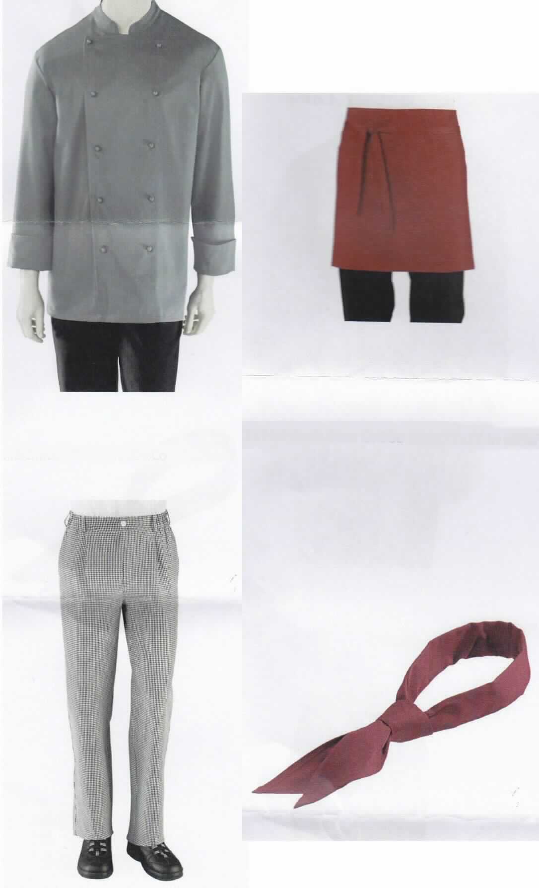 Vierteilige Zusammenstellung bestehend aus einer Jacke, einer langen Hose, einer Schürze und einem Halstuch, sog. Koch Starterpaket (Bekleidung), Größe M, Foto siehe Anlage,
- laut Antrag gemeinsam in einem Polybeutel verpackt,
- getrennte Einreihung der Bestandteile, da die Jacke und die lange Hose nicht aus ein und demselben   
  Flächenerzeugnis hergestellt sind, daher keine Einreihung als Kombination, 
- Jacke, sog. Herrenkochjacke Paolo:
-- aus ca. 0,4 mm dicken, einfarbigen, köperbindigen, strapazierfähigen Geweben aus laut Antrag 65 % Polyester
   (synthetische Chemiefasern) und 35 % Baumwolle,
-- über den Schritt reichend (Rückenlänge: ca. 85 cm),
-- mit einem halsnahen Stehkragen, 
-- vorn mit einer durchgehenden Öffnung mit breitem Untertritt; im Bereich der Öffnung doppelt gearbeitet; 
   mit zwei Knopflochreihen ausgestattet,
-- mit Kugelknöpfen; das Kleidungsstück kann mit den Kugelknöpfen sowohl von rechts auf links als auch von links 
   auf rechts geknöpft werden; ohne Merkmale, die auf den Trägerkreis hinweisen (unisex),
-- mit langen Ärmeln; an den Ärmelenden mit doppelt gearbeiteten, geschlitzten manschettenartigen Abschlüssen,
-- in Bahnen gearbeitet, weist aufgrund des Schnitts eine gewisse Formstabilität auf, u. a. deshalb keine   
   Hemdbluse der Position 6206,
-- am unteren Rand durch Umschlagen und Festnähen gesäumt,
-- insbesondere wegen des strapazierfähigen Materials, der Ausstattung (breiter Untertritt) und des einfachen, 
   zweckbestimmten Schnitts erkennbar dazu bestimmt, ausschließlich oder hauptsächlich zum Schutz anderer
   Kleidungsstücke und/oder Personen bei Ausübung einer beruflichen Tätigkeit getragen zu werden.


"Jacke, aus Geweben, für Frauen, aus synthetischen Chemiefasern, Arbeits- und Berufskleidung"