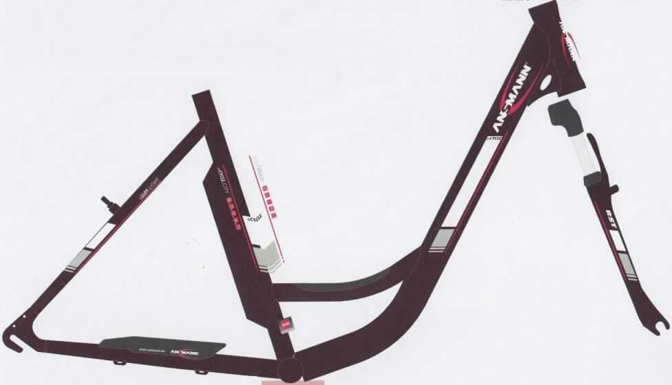 Teil für ein Fahrrad, sog. Rahmen aus Aluminium (Art. 3300-0022-09), Foto siehe Anlage,
- laut Datenblatt aus Rohren aus einer Aluminiumlegierung (ASTM 7005) gefertigt,
- laut Antrag 
- - vollständig lackiert,
- - für Fahrräder mit Elektrohilfsmotor mit einer Leistung von maximal 250 Watt bestimmt (sog. Pedelecs),
- aufgrund der Ausstattung handelt es sich um ein erkennbares Teil für ein Fahrrad mit Hilfsmotor.

"Teil für ein Fahrrad mit Hilfsmotor der Position 8711 (Rahmen), lackiert, anderes als von der Unterposition 
 8714 9110 11 erfasste"