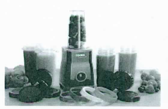 Sog. Multi Blender MTBL01,
- aus einem Gehäuse mit eingebautem Elektromotor (Leistung: 220 Watt), Mixwerk mit vierzackiger Klinge,
  Mixbecher (500 ml) und Netzkabel (Abbildung siehe Anlage),
- zum Zerkleinern von Lebensmitteln im Haushalt,
- in einer gemeinsamen Verkaufsumschließung mit 4 weiteren Mixbechern, 1 Edelstahlmesser flach, 3 Cup 
  Loops, 3 Frischhalte-Deckeln, 3 Deckeln mit Luftlöchern sowie 1 Bedienungsanleitung (Beipack).
Der Multi Blender bestimmt den Charakter des Ganzen.

"Elektromechanisches Haushaltsgerät mit eingebautem Elektromotor, Lebensmittelzerkleinerungs- und -mischgerät (Warenzusammenstellung aus Multi Blender -charakterbestimmend- und Beipack) - sog. Multi Blender"
