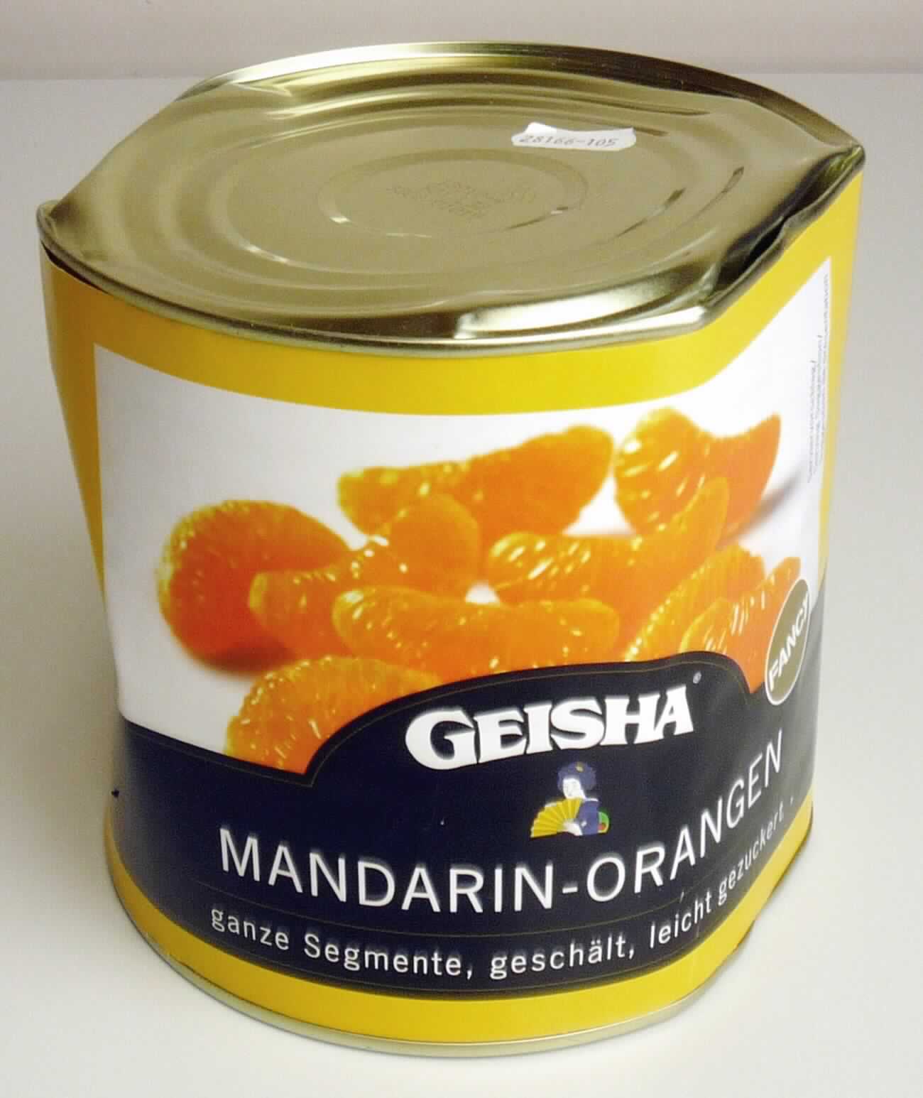 Mandarinen, zubereitet.

Antragsangaben (als zutreffend unterstellt): Mandarin-Orangen, geschält, ganze Segmente, ohne Zusatz von Alkohol, mit Zusatz von Zucker. 

Beschaffenheit des vorgelegten Warenmusters: geschälte Mandarinen-Segmente in blassgelber, trüber Aufgussflüssigkeit. Geschmack: süß, schwach sauer, fruchtig nach Mandarinen. Aufmachung: etikettierte Originalkonservendose. Etikettaufdruck (auszugsweise): "Zutaten: Mandarin-Orangen, Wasser, Zucker; Gesamtinhalt: 2650 g; Abtropfgewicht: 1500 g." 

Alkohol (gemäß Zutatenliste): nicht enthalten. 
Zuckergehalt i. S. der ZAnm 2 a), 1. Anstrich zu Kap 20 (gemäß Angabe): mehr als 9 GHT. 
Zugesetzter Zucker i.S. der ZAnm 3, 2. Anstrich zu Kap 20: enthalten.

Früchte, Nüsse und andere genießbare Pflanzenteile, in anderer Weise zubereitet oder haltbar gemacht, auch mit Zusatz von Zucker, anderen Süßmitteln oder Alkohol, anderweit weder genannt noch inbegriffen, ohne Zusatz von Alkohol, mit Zusatz von Zucker, in unmittelbaren Umschließungen mit einem Gewicht des Inhalts von mehr als 1 kg, Mandarinen, weder fein zerkleinert noch in Form von Flocken oder Pulver.