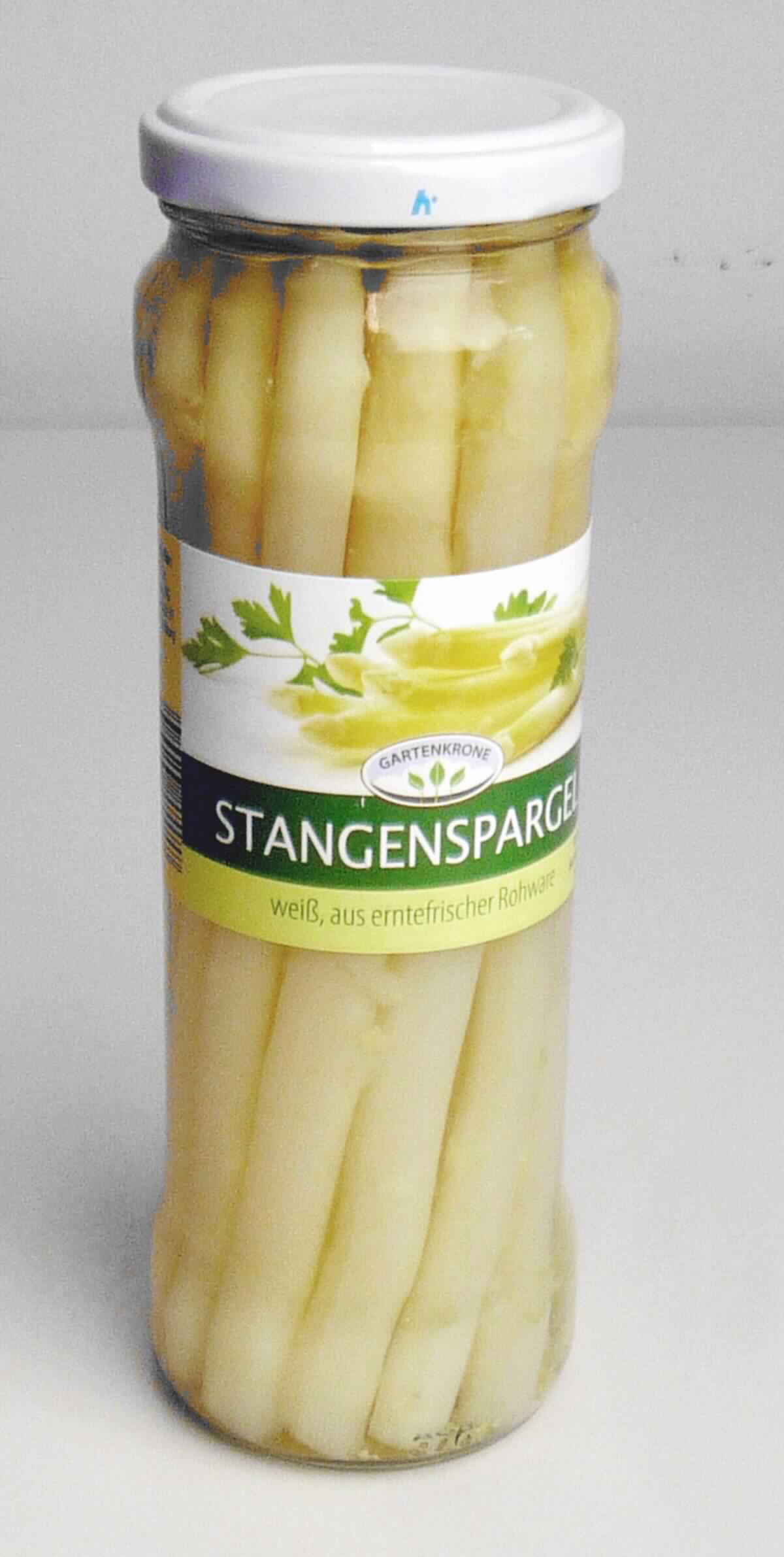 Spargel, zubereitet.

Antragsangaben (als zutreffend unterstellt): Spargel, ohne Essig zubereitet, in Wasser.

Beschaffenheit des vorgelegten Warenmusters: weißer, geschälter Stangenspargel (Länge ca. 17 cm) in wasserheller, klarer Aufgussflüssigkeit. Geschmack: salzig, nicht sauer, nach gekochtem Spargel. Aufmachung: etikettiertes Originalkonservenglas. Etikettaufdruck (auszugsweise): "Zutaten: Spargel, Wasser, Salz, Citronensäure; Füllmenge: 330 g; Abtropfgewicht: 205 g." 

Anderes Gemüse, anders als mit Essig oder Essigsäure zubereitet oder haltbar gemacht, nicht gefroren, ausgenommen Erzeugnisse der Position 2006, Spargel.