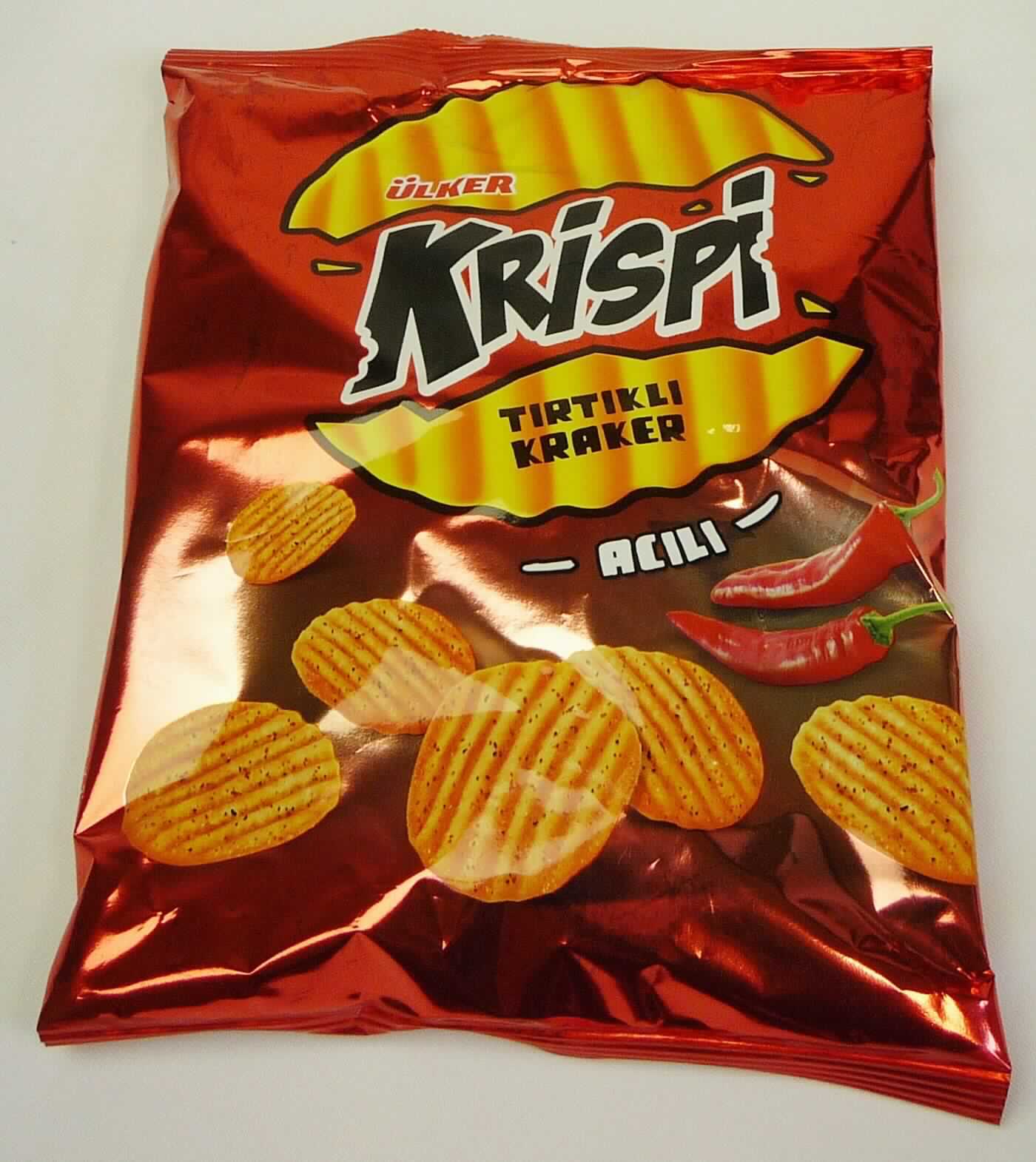 Cracker mit Chili Gewürz

Antragsangaben:
1129-9 Ülker KRISPI Acili Cracker mit Chili Gewürz 60 g

Beschaffenheit des vorgelegten Warenmusters:
Bunt bedruckter Schlauchfolienbeutel; der Aufdruck enthält Angaben zum Erzeugnis (Cracker mit Chili Gewürz; 
60 g) und zu den Zutaten (siehe Feld 8); darin rötlich-braune, gelochte, flache, runde Kekse (Cracker), 
Durchmesser ca. 3,3 cm, mit rötlichen sowie braunen Gewürzpartikeln bestreut; Geschmack nach 
Crackergebäck, salzig, würzig-scharf, nicht süß.

Stärke/Glucose*: 50 bis weniger als 75 GHT
Saccharose/ Invertzucker/Isoglucose**: weniger als 5 GHT
Milchfett***: weniger als 1,5 GHT
Milchprotein***: weniger als 2,5 GHT

*: festgestellt gemäß VO (EG) 900/2008, VO (EU) 118/2010
**: festgestellt gemäß VO (EG) 900/2008
***: abgeleitet aus der Zutatenliste

Backware, auch kakaohaltig, Kekse und ähnliches Kleingebäck, nicht gesüßt