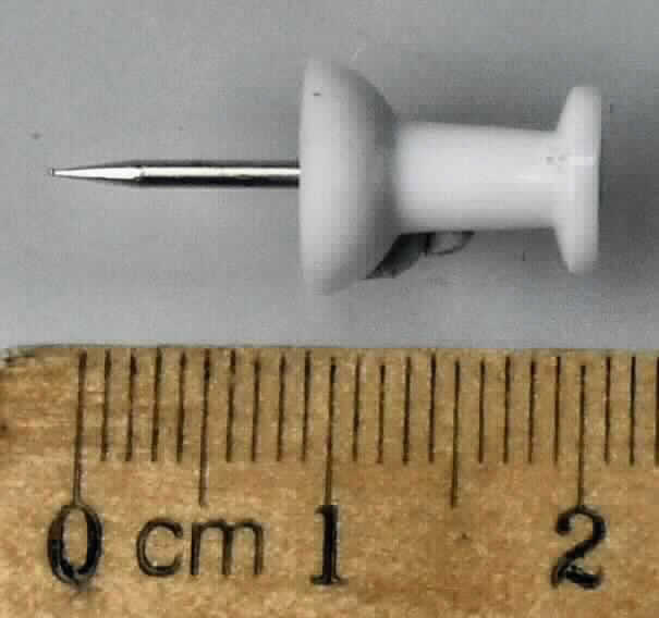 Es handelt sich um Drahtstifte (Pinnwandstifte) mit zugespitzem Schaft aus Stahldraht (Querschnittsabmessung: etwa 1,2 mm) und nahezu zylinderförmigem Kopf aus Kunststoff. 
Gesamtlänge: etwa 22 mm.
- Antragstellerangaben -

Abbildung siehe Anlage.

Derartige Erzeugnisse gehören als "andere, den Reißnägeln ähnliche Waren, aus Stahldraht, mit Kopf aus anderen Stoffen" zur Codenummer 7317 0060 00 0 des Zolltarifs.
