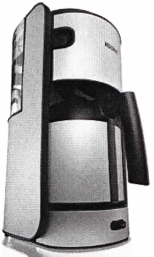 Kaffeemaschine für den Haushalt
- aus einem Aluminiumgehäuse mit Ein-/Ausschalter und LED-Kontrollleuchte,
  herausnehmbarem Filter mit Tropfverschluss, Wassertank mit 1,1l Fassungsvermögen und 
  beidseitiger Wasserstandsanzeige, mit speziell abgestimmter Thermoskanne,
- mit einer Leistung von 1000 Watt, für den 220-230 Volt Netzbetrieb,
- zum Zubereiten von 8 bis 12 Tassen Kaffee.
 
"Elektrowärmegerät für den Haushalt; Kaffeemaschine"