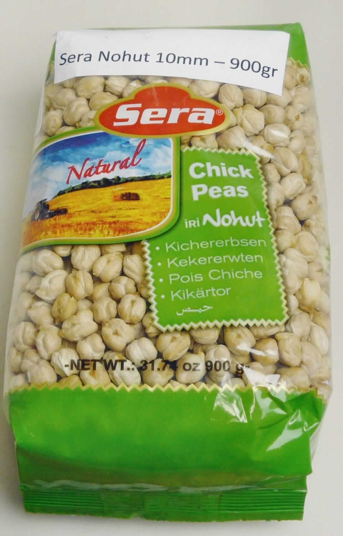 Getrocknete Kichererbsen

Antragsangaben:
Sera Nohut 10 mm - 900 gr, Art.-Nr. 2012 001

Beschreibung des vorgelegten Warenmusters:
Bedruckter Original-Kunststoffbeutel mit (mehrsprachigen) Angaben zum Inhalt (Kichererbsen - 900 g), 
(Englisch) zur Zubereitung (Kichererbsen 10 Minuten in Wasser ohne Deckel stark kochen und 
danach weitere 10 bis 15 Minuten bei geschlossenem Deckel und geringerer Wärmezufuhr gelinde 
köcheln) und Nährwertangaben. 

Darin:
Getrocknete, augenscheinlich nicht geröstete, harte, hellbraune Kichererbsen mit der typischen, 
unregelmäßig runden Form; Geschmack: getrockneten, nicht weiter zubereiteten Leguminosensamen 
entsprechend, nicht geröstet

Untersuchungsergebnis Mikroskopie:
Leguminosenstärke nachweisbar, Merkmale weitgehend nativer Stärke entsprechend 
Demnach sind die Kichererbsen nicht vorgekocht.

Getrocknete ausgelöste Hülsenfrüchte, auch geschält oder zerkleinert, Kichererbsen (cicer arietinum)