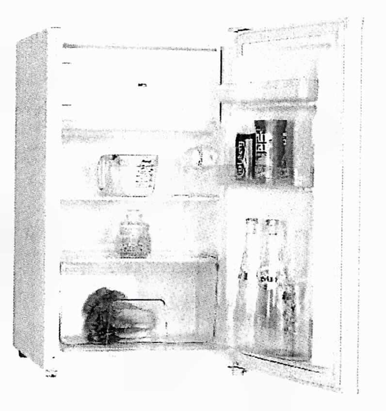 Kühlschrank mit Gefrierfach
- aus Kompressions-Kälteaggregat, Gefrierfach, drei Türeinsätzen, einem Glasboden,
  einem Gemüsefach und Innenbeleuchtung, in einem Schrankgehäuse (Abmessungen
  H x B x T: 84 x 50 x 56 cm) mit Fronttür (Abbildung siehe Anlage),
- mit einem Netto-Fassungsvermögen von 102 l (Kühlraum 88 l, Gefrierfach 14 l),
- zum Kühlen und Kühlhalten - kennzeichnende Haupttätigkeit - und Einfrieren von Kühl-
  bzw. Gefriergut im Haushalt.
Das Kühlen stellt die das Ganze kennzeichnende Haupttätigkeit dar.

"Kühlschrank, Haushaltskühlschrank, Kompressorkühlschrank, mit einem Inhalt von weniger als 340 l, Tischkühlschrank (Multifunktionsgerät zum Kühlen - kennzeichnende Haupttätigkeit - und Einfrieren) - Kühlschrank mit Gefrierfach"