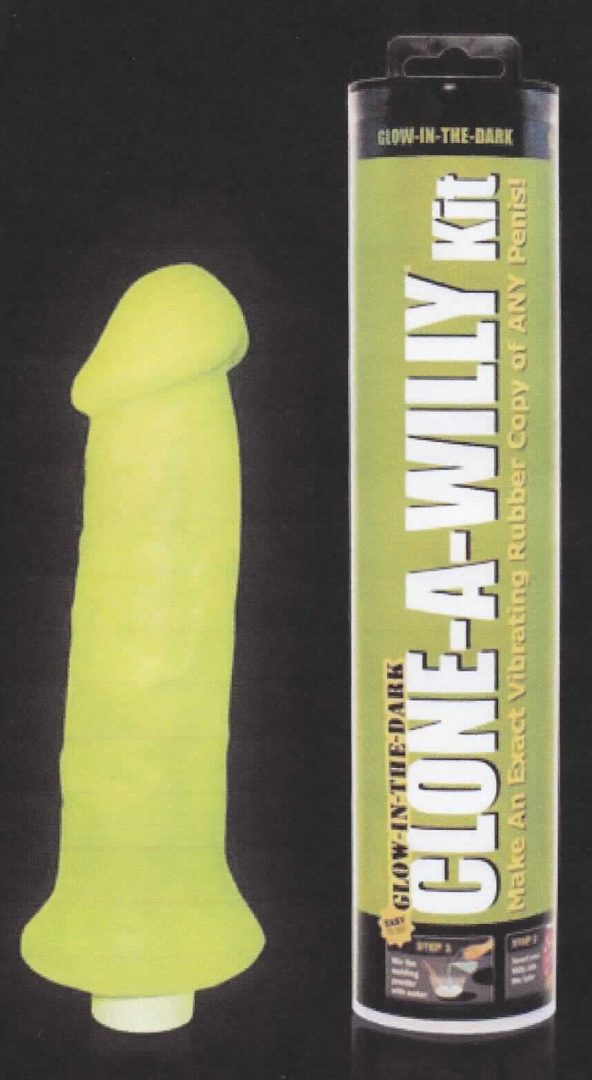 Erotikartikel, sog. Clone a Willy Kit Glow in the Dark, in Form einer Warenzusammenstellung in Aufmachung für den Einzelverkauf, bestehend aus 
1. einem gebrauchsfertigen, batteriebetriebenen, ca. 13 cm langen Vibrator in Stabform (Batterien nicht enthalten), 
   mit einem Durchmesser von max. 25 mm, einseitig spitz zulaufend, auf der anderen Seite mit einem abschraub- 
   baren Deckel versehen,
2. einem Beutel Gips (Abdruckpulver), 
3. einer zylindrischen Dose mit flüssiger, neongrüner Silikonmasse und einer Dose mit klarsichtigem Härter für die 
   Penisnachbildung, 
4. einem ca. 15 cm langen und ca. 1,8 cm breiten Holzspatel (Rührspatel) zum Umrühren aus glattem, hellem Holz, 
    mit halbkreisförmig abgerundeten Ecken sowie 
5. einem ca. 9 cm langen und 2,6 cm breiten Thermometer.
Äußere Form: siehe Abbildung in der Anlage.
Die Bestandteile dienen der Herstellung eines Dildos (Nachbildung eines erigierten Penis) mit Vibrationsfunktion durch den Abdruck des Penis mittels Gips. Der so erstellte Abdruck wird nach dem Aushärten der Abdruckmasse mit Silikon aufgefüllt, die elektrische Vibrationseinheit eingeführt und nochmals ausgehärtet. Charakterbestimmender Bestandteil in Bezug auf die Verwendung ist die bereits funktionsfähige Vibrationseinheit in Form eines Stab-Vibrators, die durch den Abdruck des Penis die Form eines individuellen Dildos bekommt. Die Bestandteile sind gemeinsam mit einer Anleitung in einer zylindrischen, transparenten Kunststoffdose mit Deckel verpackt

Die Ware ist als "elektrisches Vibrationsmassagegerät" einzureihen.