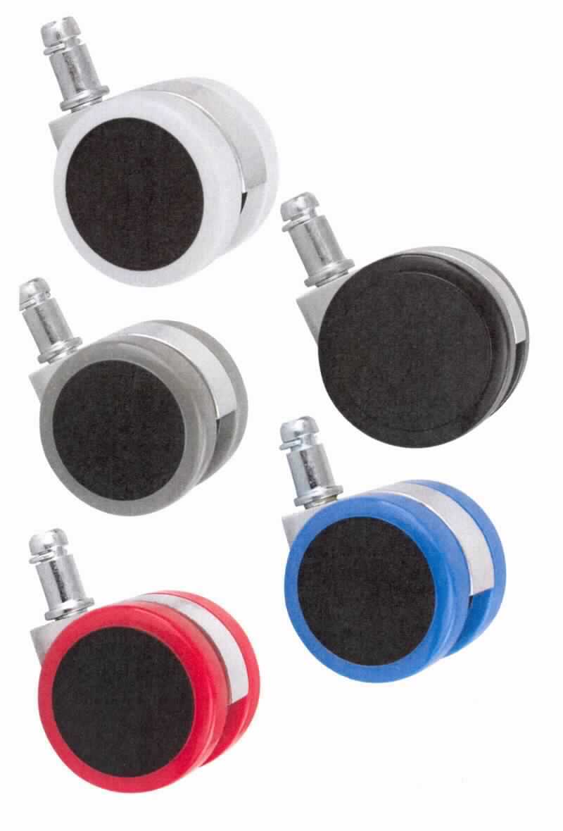 Es handelt sich um schwenkbare Laufrädchen, im Wesentlichen bestehend aus einer Doppellaufrolle aus Kunststoff (Durchmesser 50 mm) und einer Befestigungsvorrichtung aus unedlem Metall in Form eines spezifisch geformten Stifts.
Die Erzeugnisse werden als Räder für Bürostühle verwendet und sind als Set zu jeweils fünf Stück verpackt.
-Antragstellerangaben-

Abbildung siehe Anlage.

Derartige Erzeugnisse gehören als "Laufrädchen oder -rollen mit Befestigungsvorrichtung aus unedlen Metallen, 
nicht vom TARIC-Code 8302 2000 20 erfasst" zum TARIC-Code 8302 2000 90.