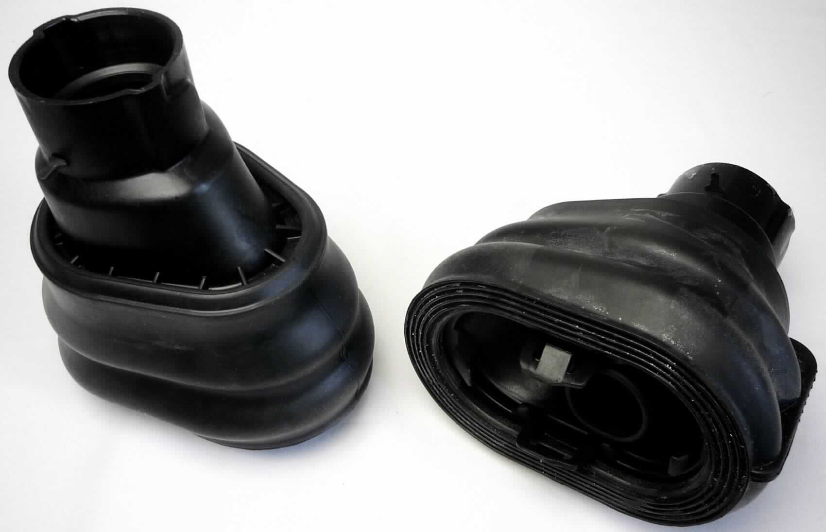 Angaben des Antragstellers:
Dichtung
Verwendungszweck: Die Ware dient der Isolierung von Vibrationen und Lärm. Sie wird in der Radaufhängung im LKW eingebaut 
Material: Polyamid, EPDM-Kautschuk

Untersuchungsergebnisse an einem Warenmuster:
Abgeknicktes Formteil (Faltenbalg) aus einem schwarzen, elastischen Material. Das Formteil ist mit Anschlüssen aus Kunststoff verbunden (Abmessungen: ca. 15 x 13,5 x 9,5 cm).

Befund:
Aufgrund der Verwendung zur Reduzierung von Vibrationen ist der Kautschukanteil für die Ware charakterverleihend. Danach liegt eine andere Kautschukware von der für Kraftfahrzeuge der Positionen 8701 bis 8705 bestimmten Art im Sinne der Unterposition 4016 9957 vor.
Eine Verwendung als Dichtung ist nicht erkennbar.