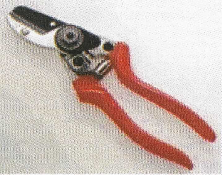 Amboss-Gartenschere

- mit einer Hand zu führende Schere mit einem geraden und einem zu einem Amboss mit Nut
  ausgeformten unteren Scherenblatt, jeweils aus unedlem Metall (= arbeitender Teil)

- mit einem Mechanismus aus einer Stahlfeder und einer Arretierung versehen

- mit ergonomisch geformten, kunststoffüberzogenen Aluminiumgriffen

- am Ende ohne ringförmige Ösen zum Durchstecken der Finger

- zum Schneiden dünner Äste und Triebe geeignet

(Angaben. lt. Antragsteller)

Abbildung siehe Anlage.

Derartige Erzeugnisse gehören als "Gartenschere, mit arbeitendem Teil aus unedlem Metall" zum TARIC-Code 8201 5000 00.