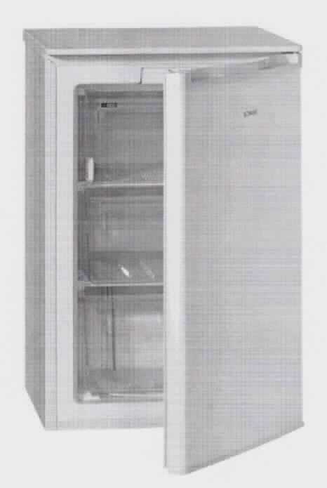 Gefrierschrank, Art.Nr. 719500,
- aus einem quaderförmigen Gehäuse (HxBxT: 84,7 x 49,4 x 49,4 cm) mit Tür, mit Kompressorkühlkreislauf, 
  stufenloser Temperatureinstellung, manueller Abtauung, 2 Gefrierschubladen, 1 Gefrierklappe, 
  Eiswürfelschale, mit einem Nettoinhalt von 65 l und einem Nettogewicht von 29 kg (Abbildung siehe Anlage),
- zum Einfrieren von Lebensmitteln und zum längeren Aufbewahren von Gefriergut.

"Gefrierschrank mit einem Inhalt von weniger als 250 l, nicht mit teilfluorierten Kohlenwasserstoffen (HFKW) vorbefüllt - Gefrierschrank"